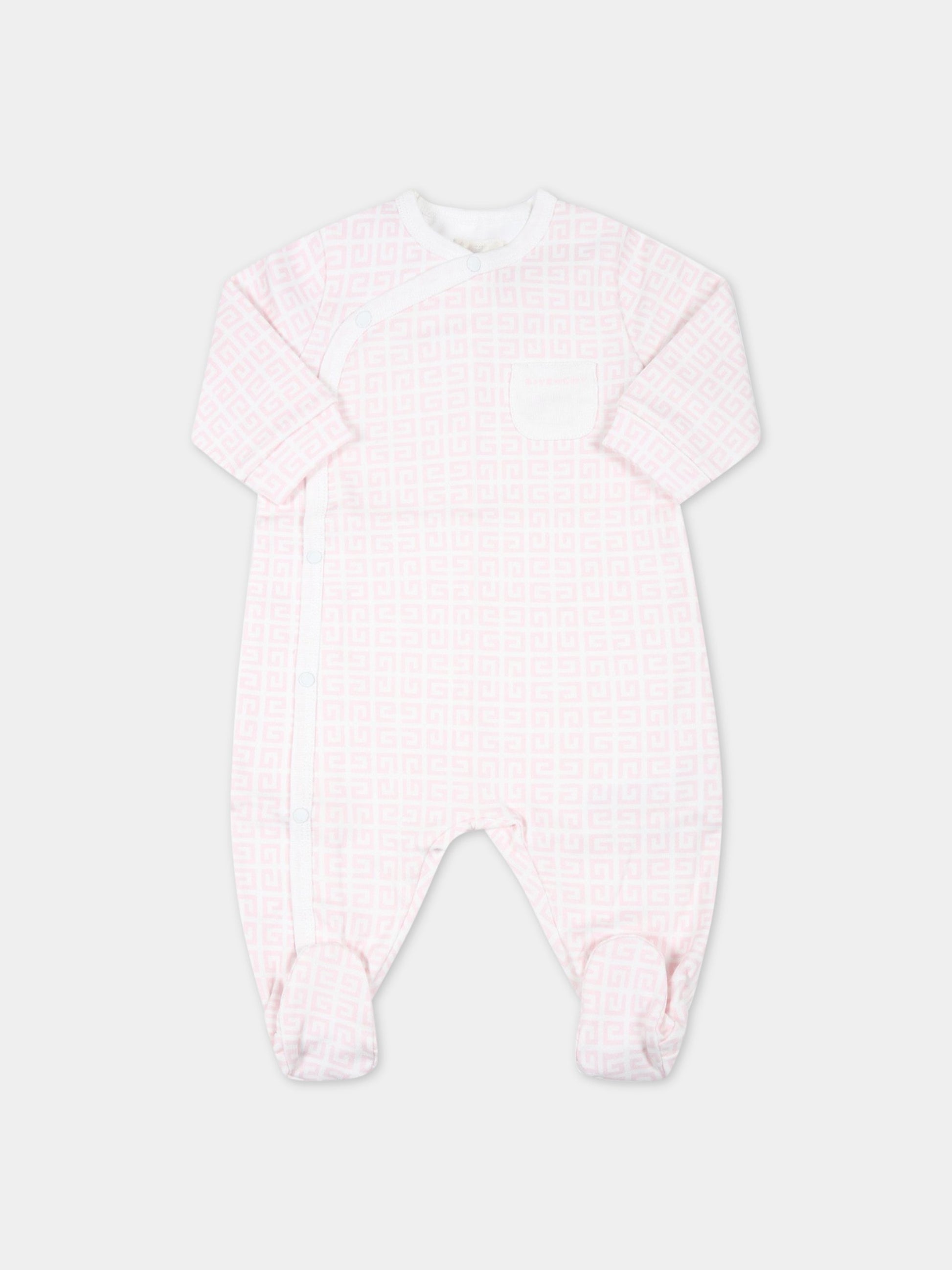 Tutina bianca per neonata con iconica G,Givenchy Kids,H97080 44Z