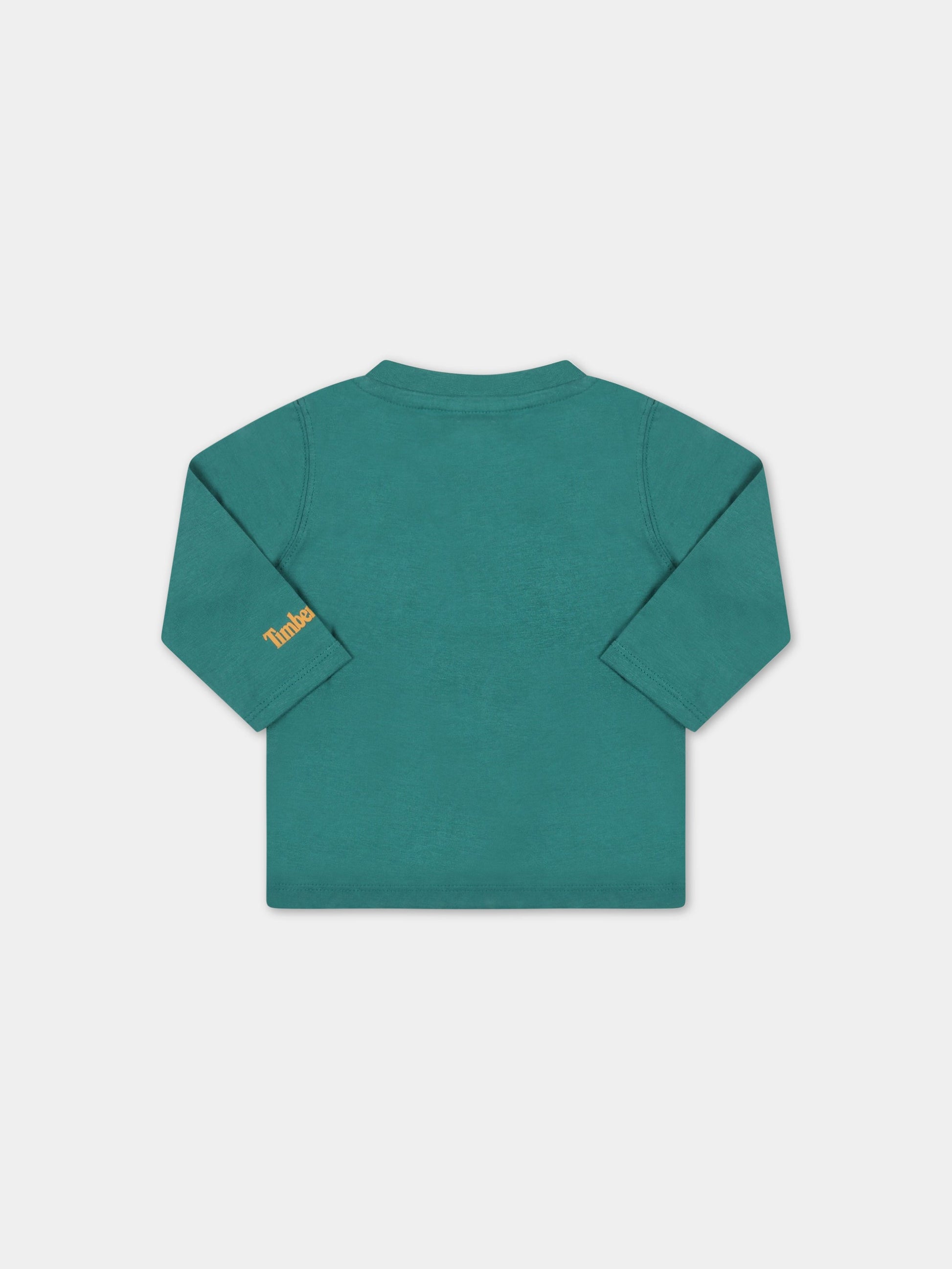 T-shirt verde per neonato con scarpa,Timberland,T05K69 678