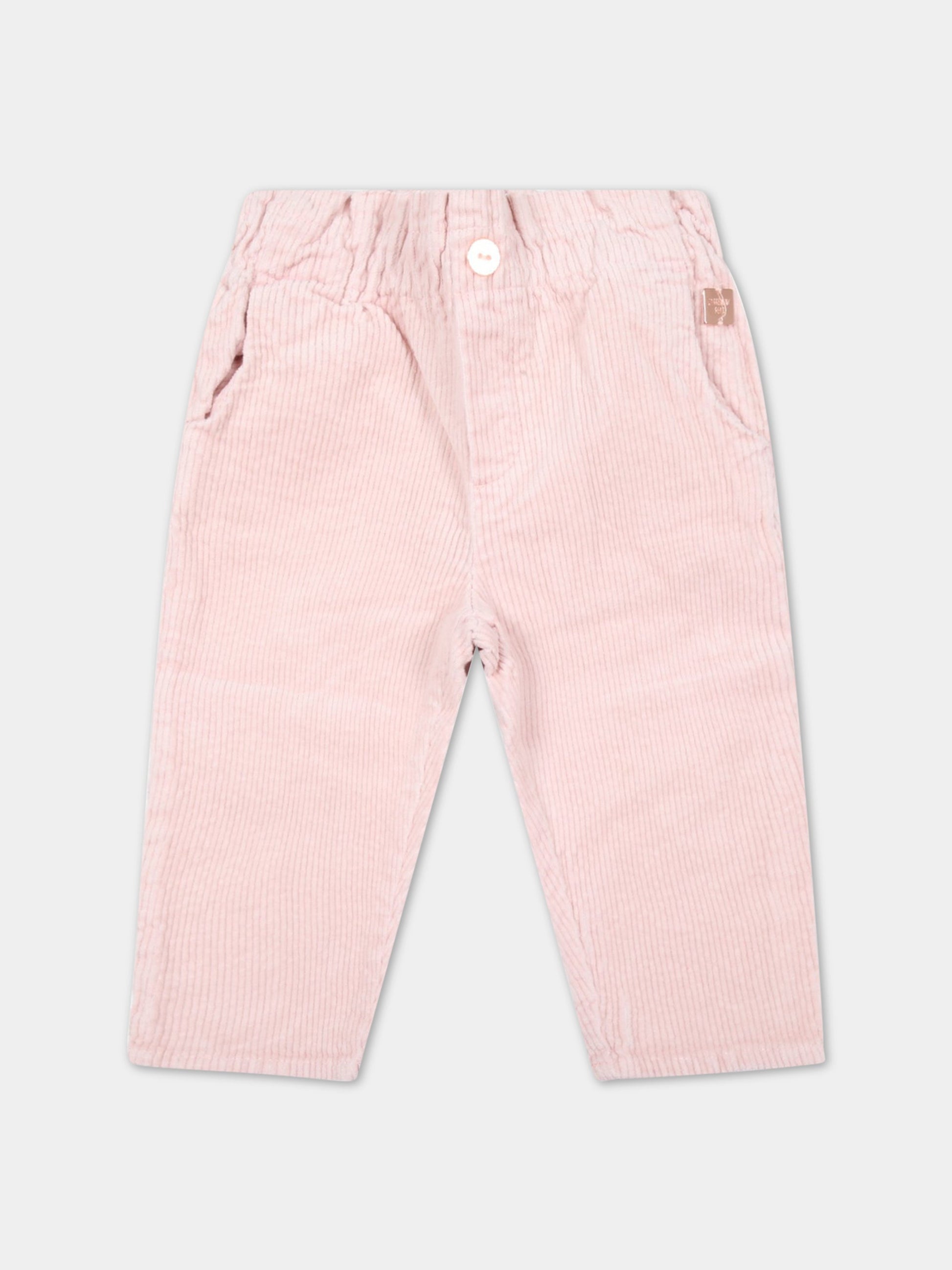 Pantalone rosa per neonata con logo,Carrement Beau,Y04103 43B