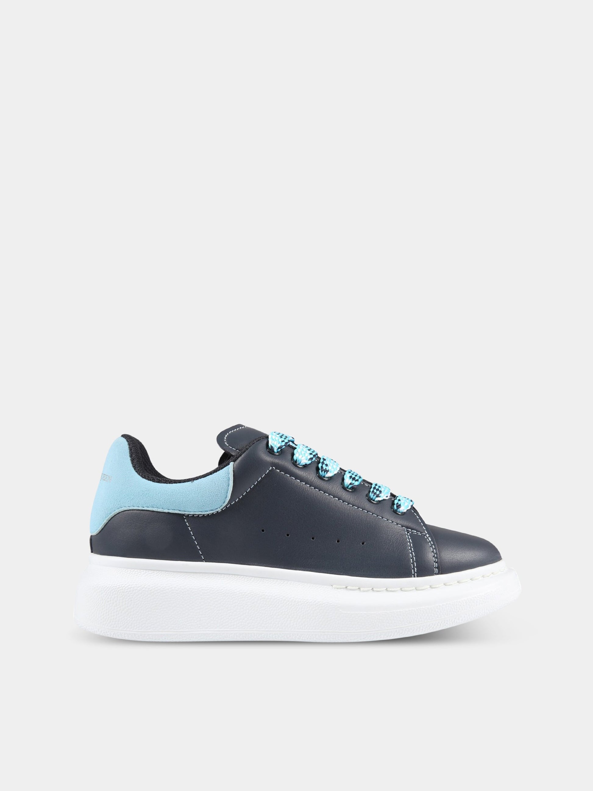 Sneakers blu per bambino con logo,Alexander Mc Queen,710105 WIAHP C1136