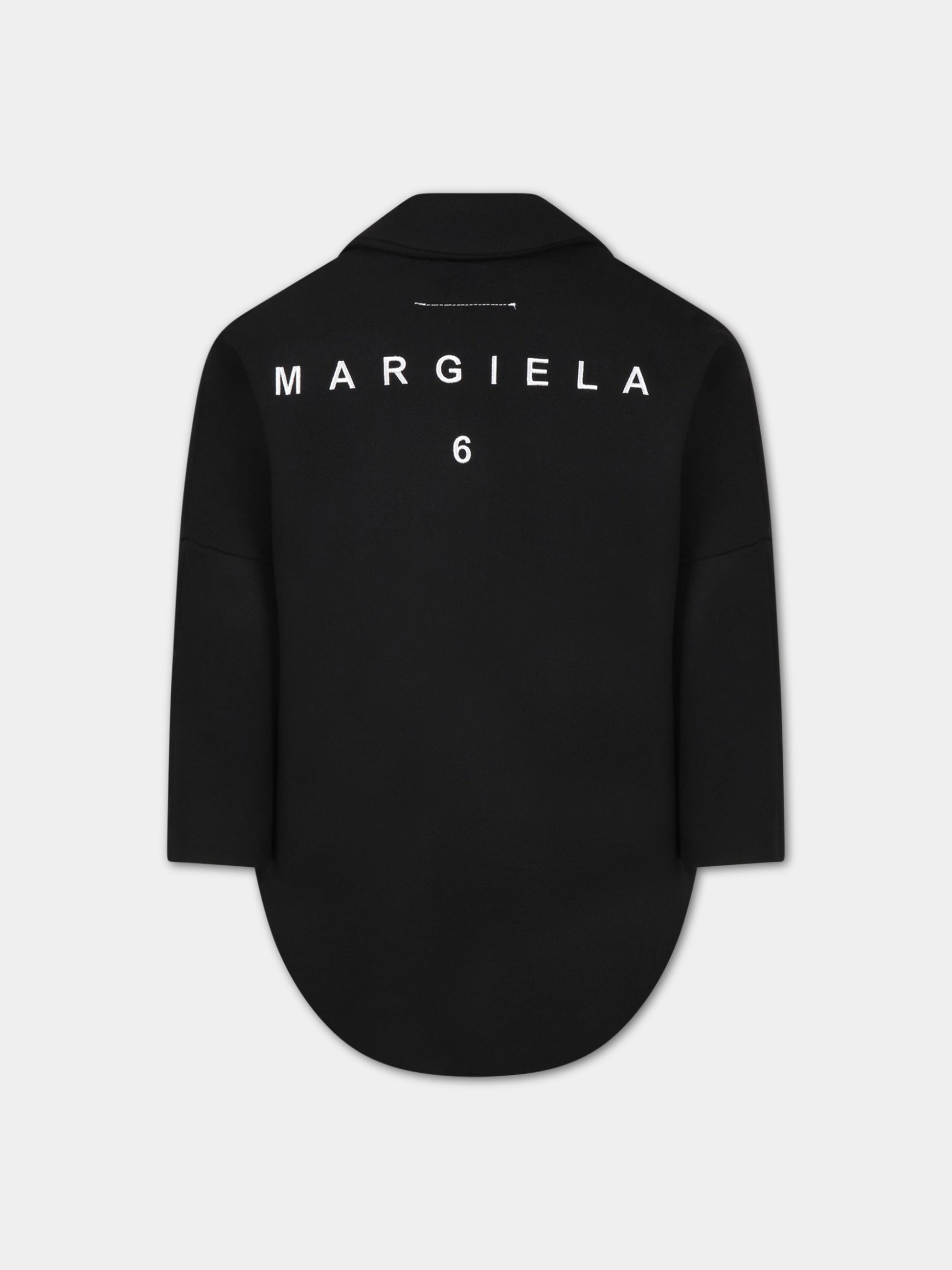 Cappotto nero per bambino con logo,Mm6 Maison Margiela,M60170 MM030 M6900