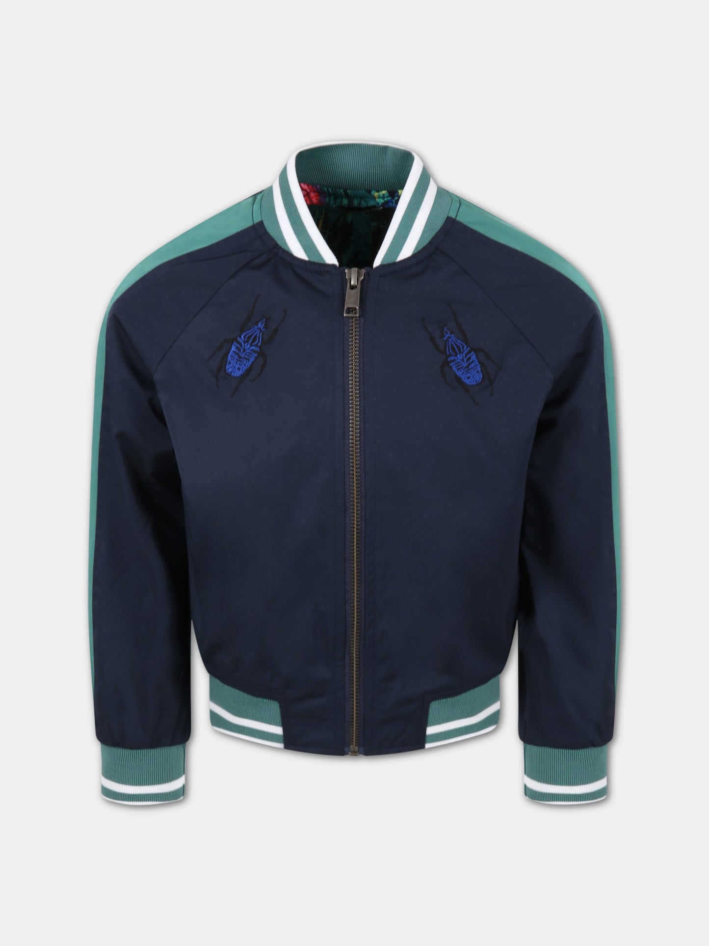 Bomber blu per bambino con scarafaggi,Paul Smith Junior,P26018 83D