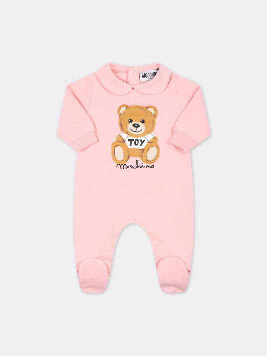 Tutina rosa per neonata con Teddy Bear,Moschino Kids,MUY04A LDA14 50209