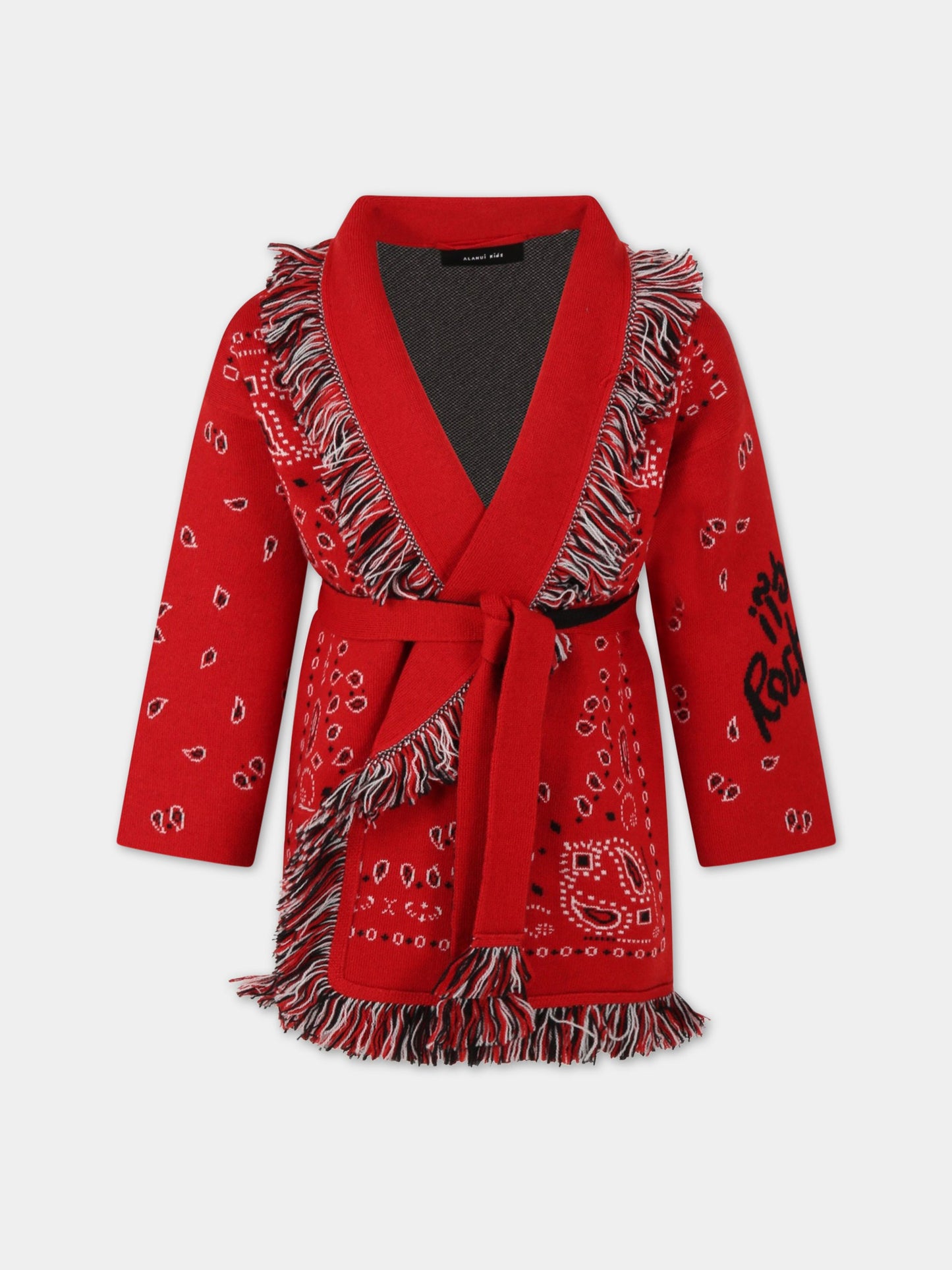 Cardigan rosso per bambini,Alanui,LBHB003F22KNI0072985