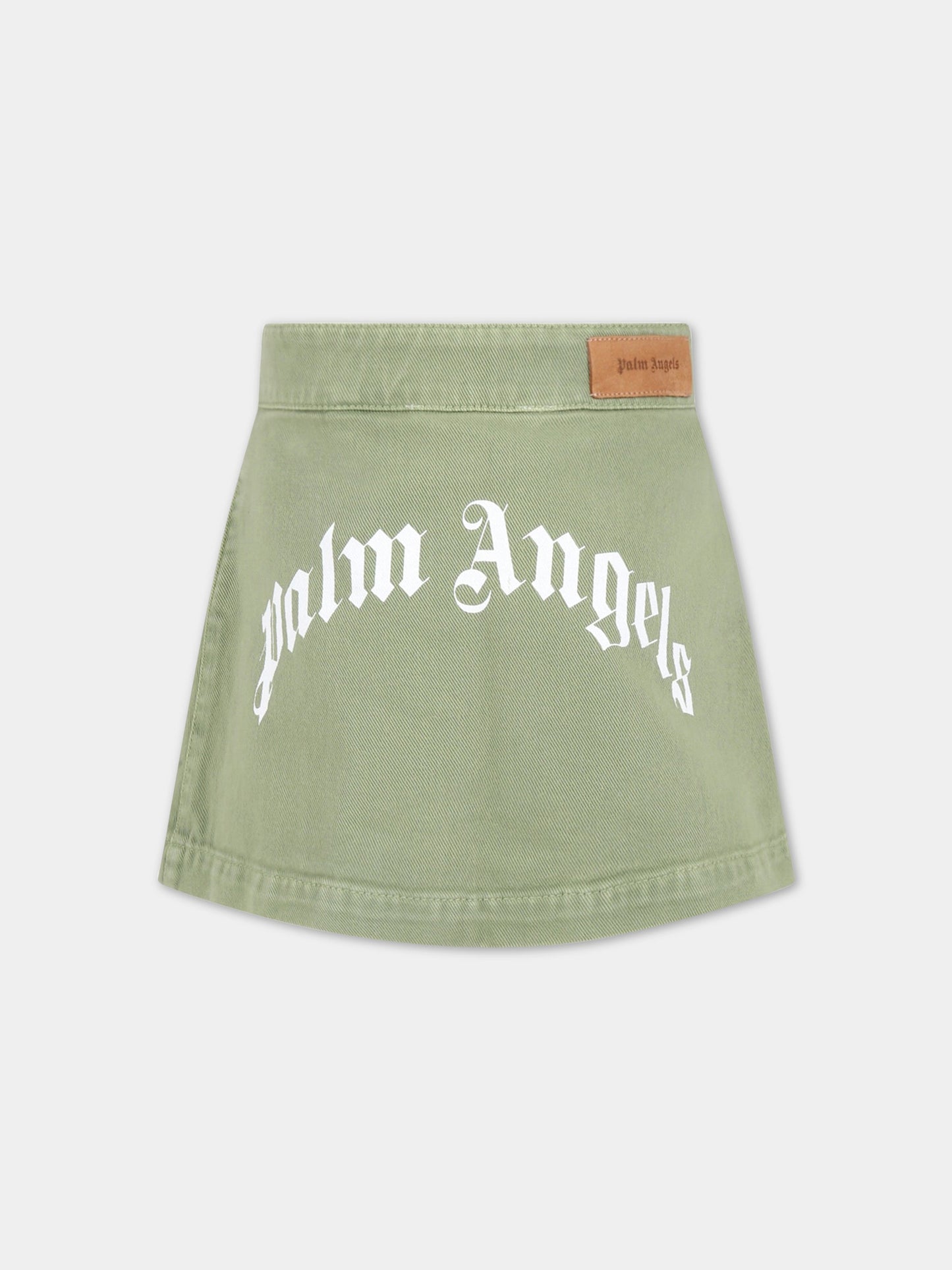 Gonna verde per bambina,Palm Angels,PGCC010F22FAB0015001