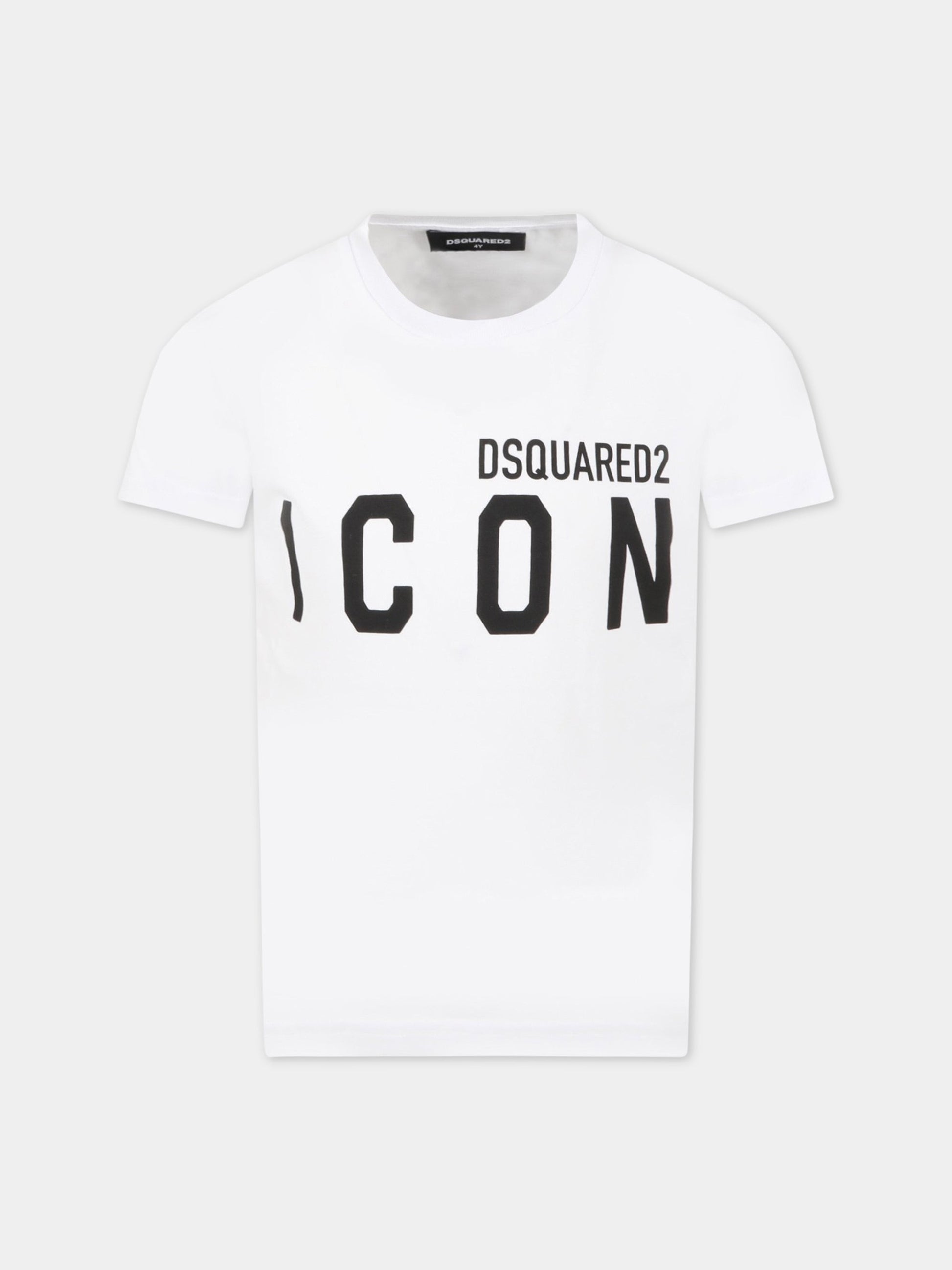 T-shirt bianca per bambini con logo,Dsquared2,DQ1359 D002F D2T872U D100