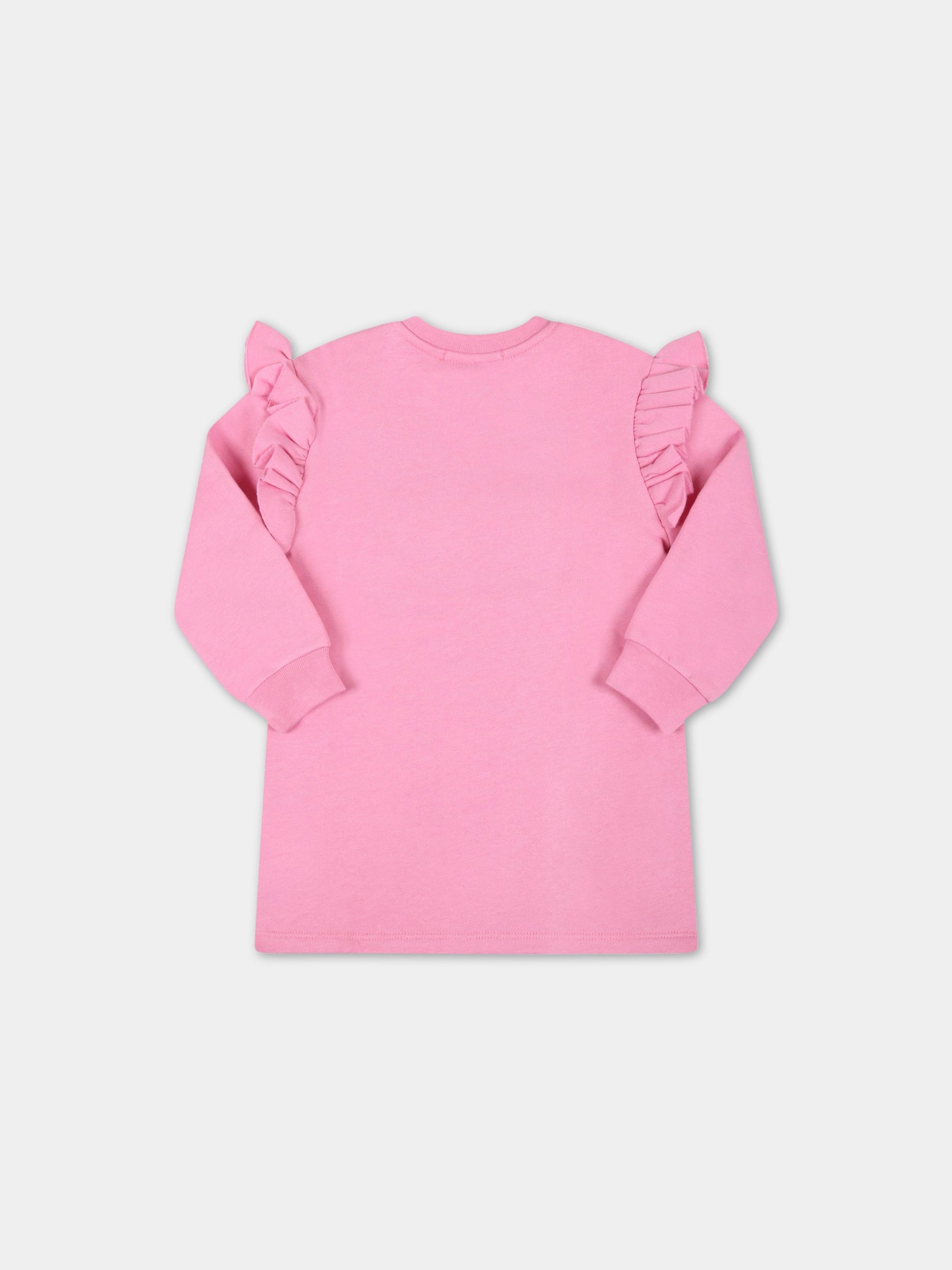 Vestito rosa per neonata con loghi,Msgm Kids,MS029290 042