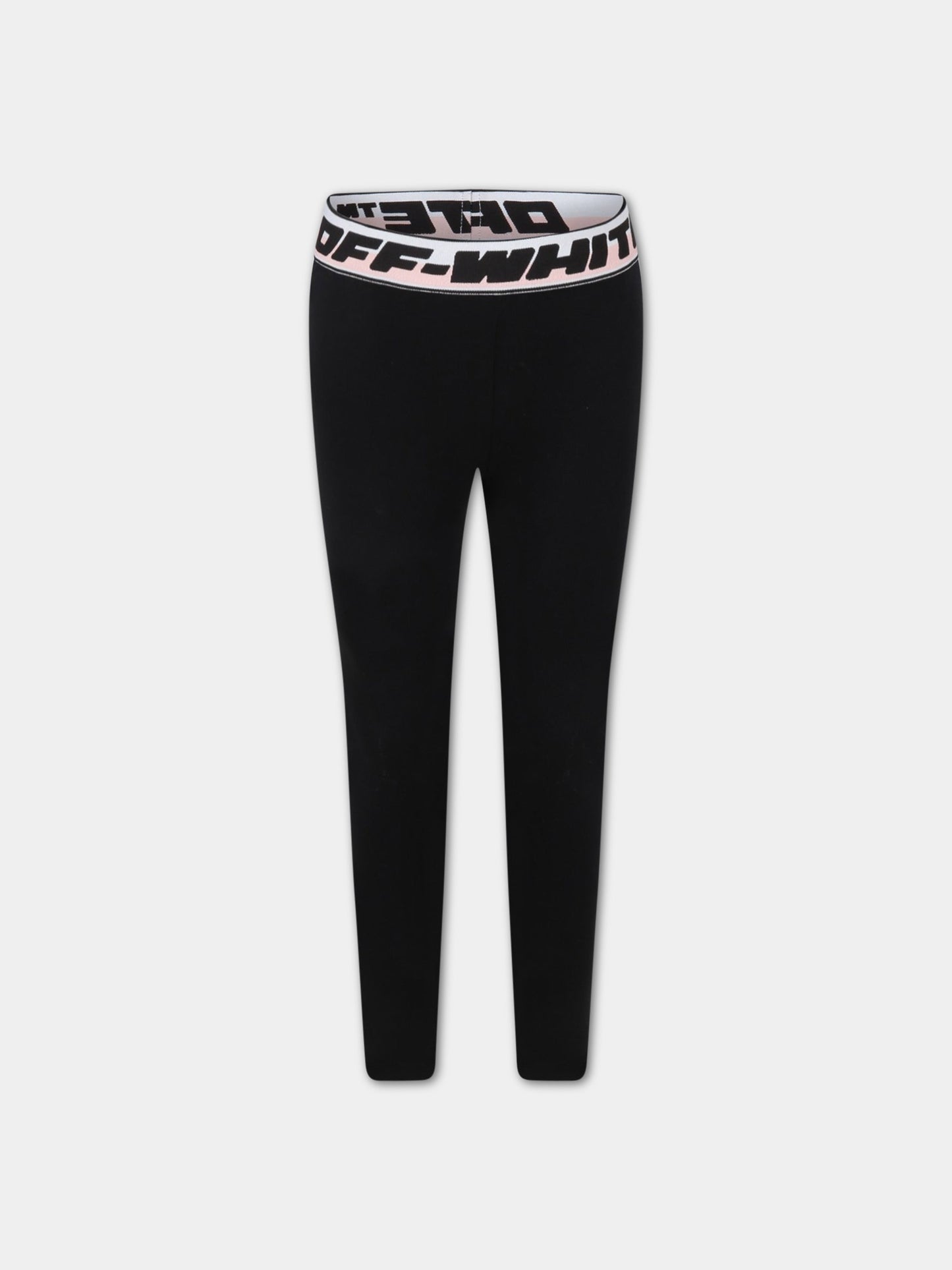 Leggings nero per bambin con loghi,Off White,OGCD003C99JER0011010