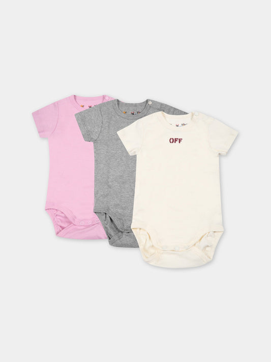 Set multicolor per neonata con logo,Off White,OG2X001F22JER0018484