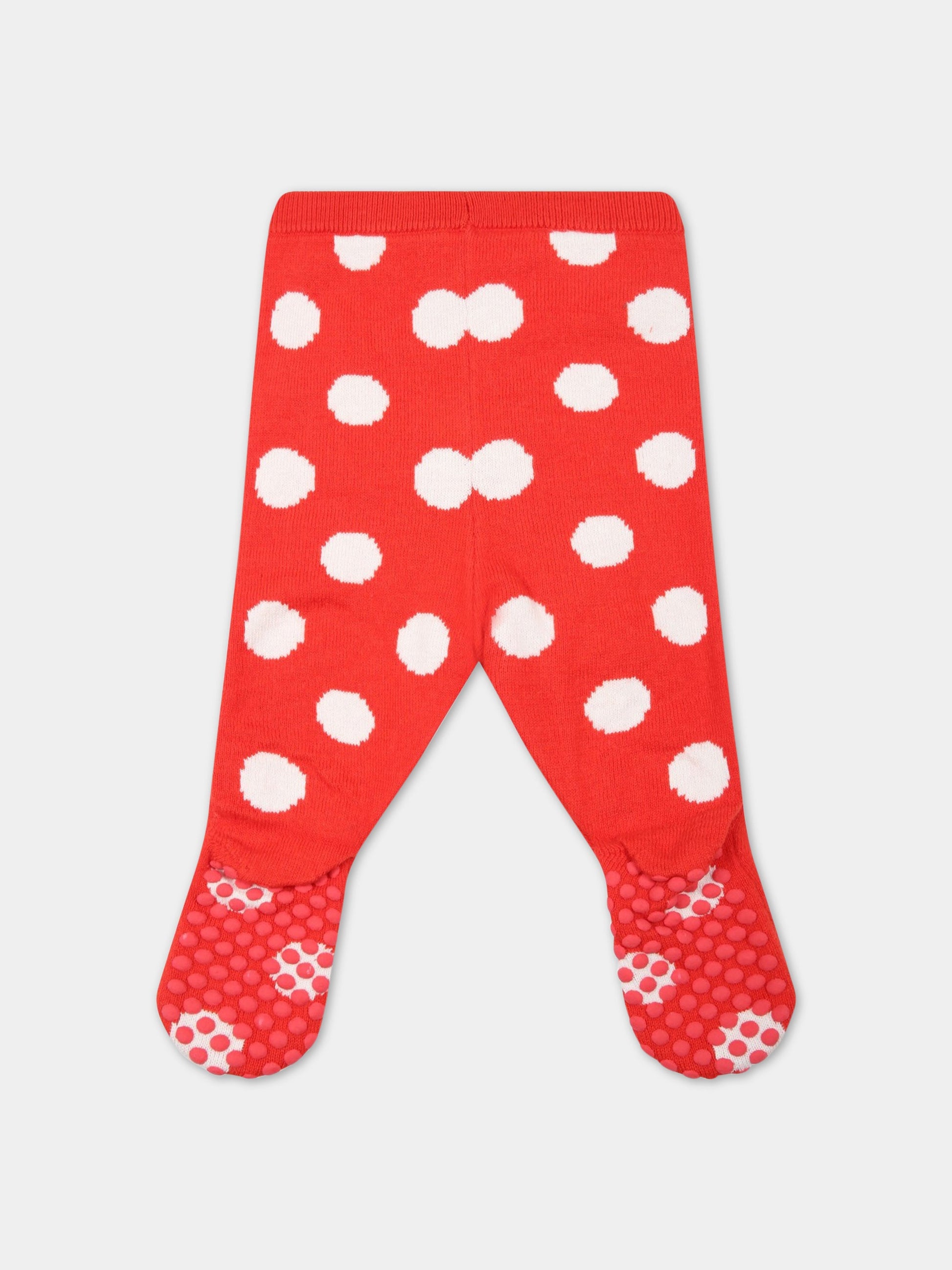 Ghettina rossa per neonata con pois bianchi,Stella Mccartney Kids,8R6120 Z0783 409