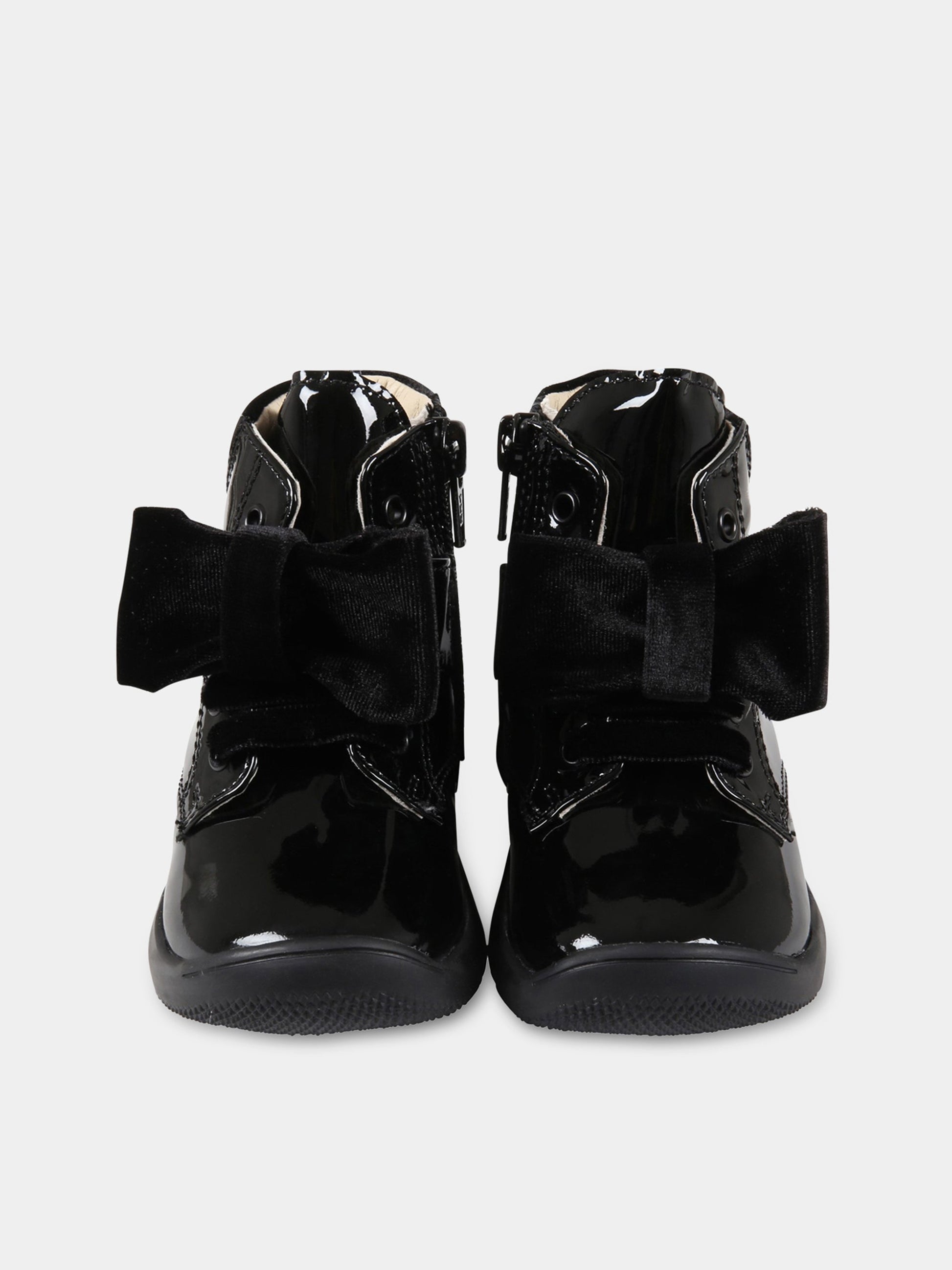 Stivali neri per bambina con fiocco,Montelpare Tradition,MT6906 1