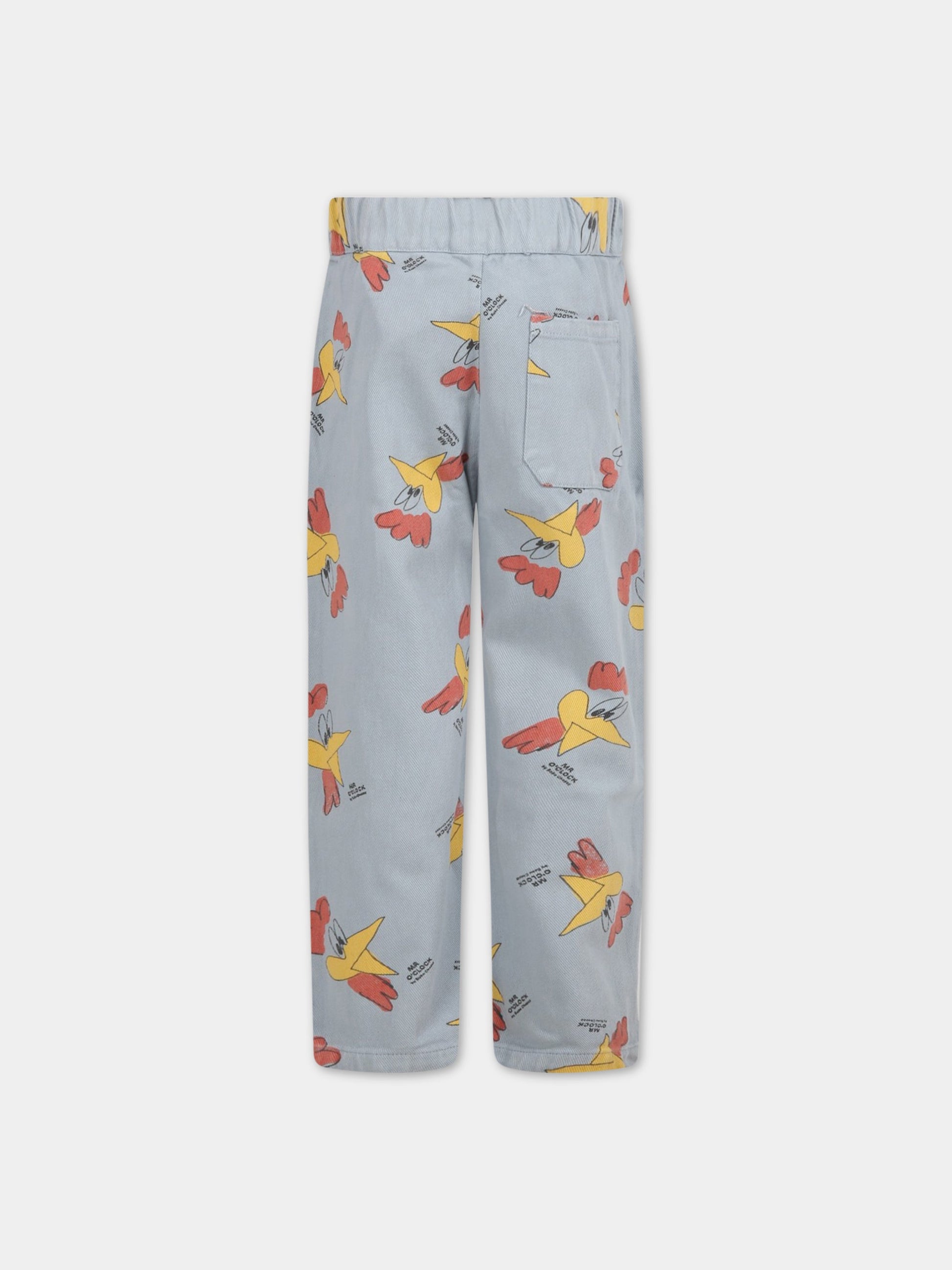 Pantaloni celesti per bambino con gallo,Bobo Choses,222AC075