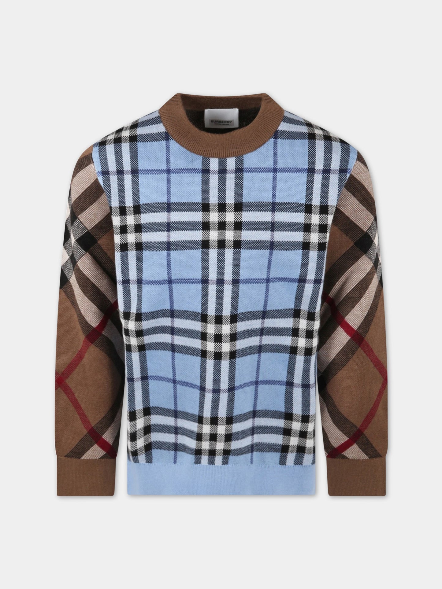 Maglione multicolor per bambino con check,Burberry Kids,8053765