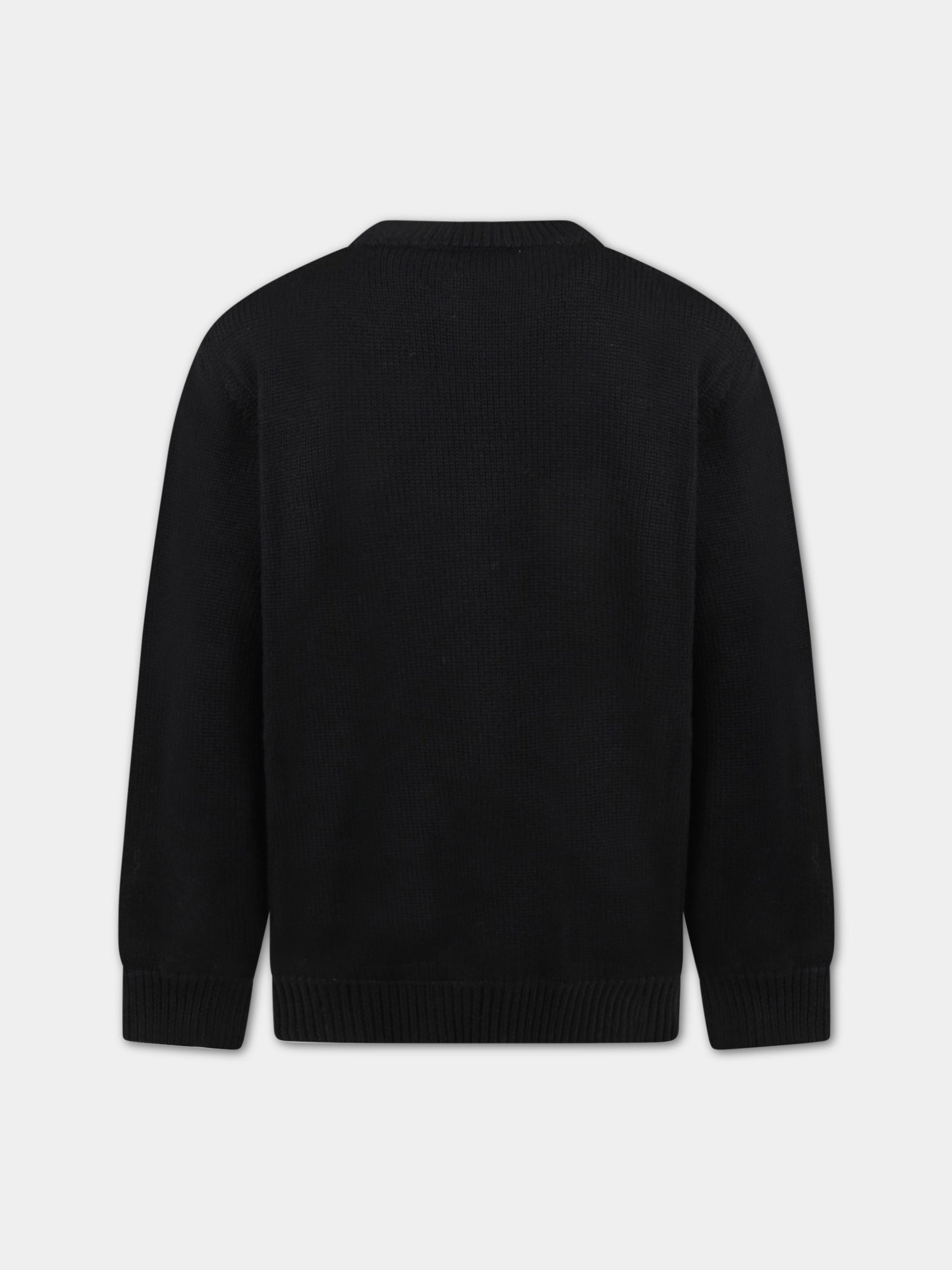 Maglione nero per bambini con logo,Versace,1007494 1A05145 1B000