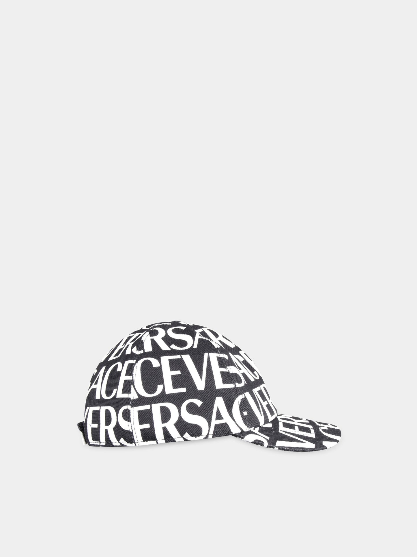 Cappello nero per bambini con loghi,Versace,1006870 1A05270 5B040 AY0262