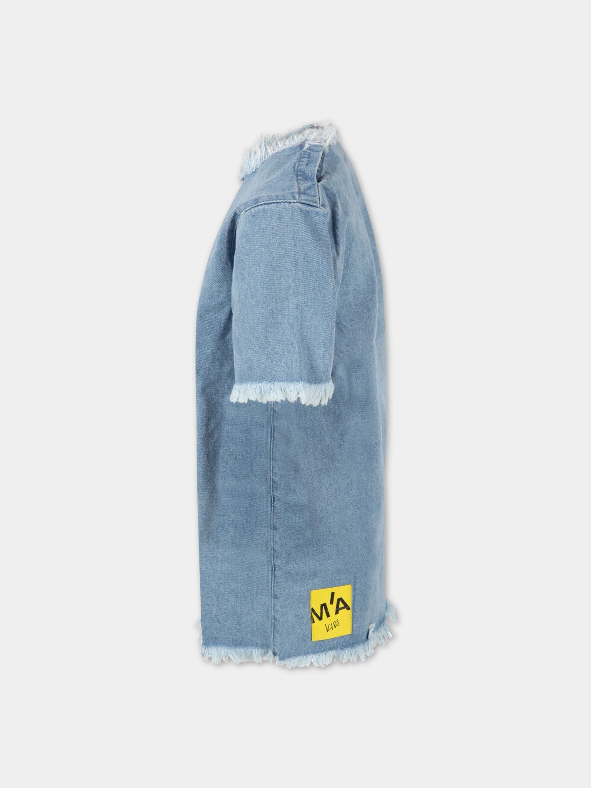 Vestito celeste per bambina,Marques Almeida,CORETP0341DNM