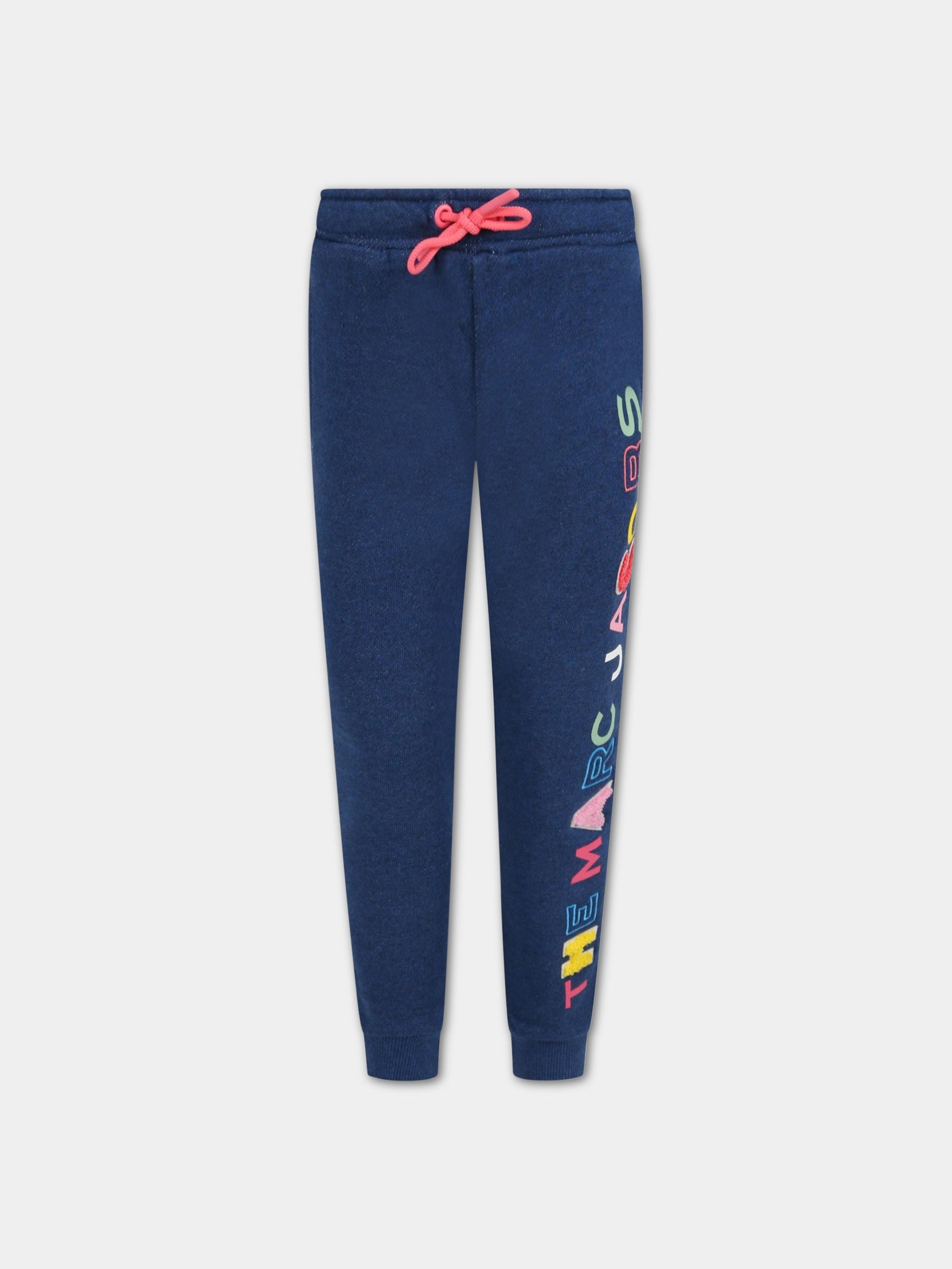 Pantalone blu per bambina con logo,Little Marc Jacobs,W14284 V37