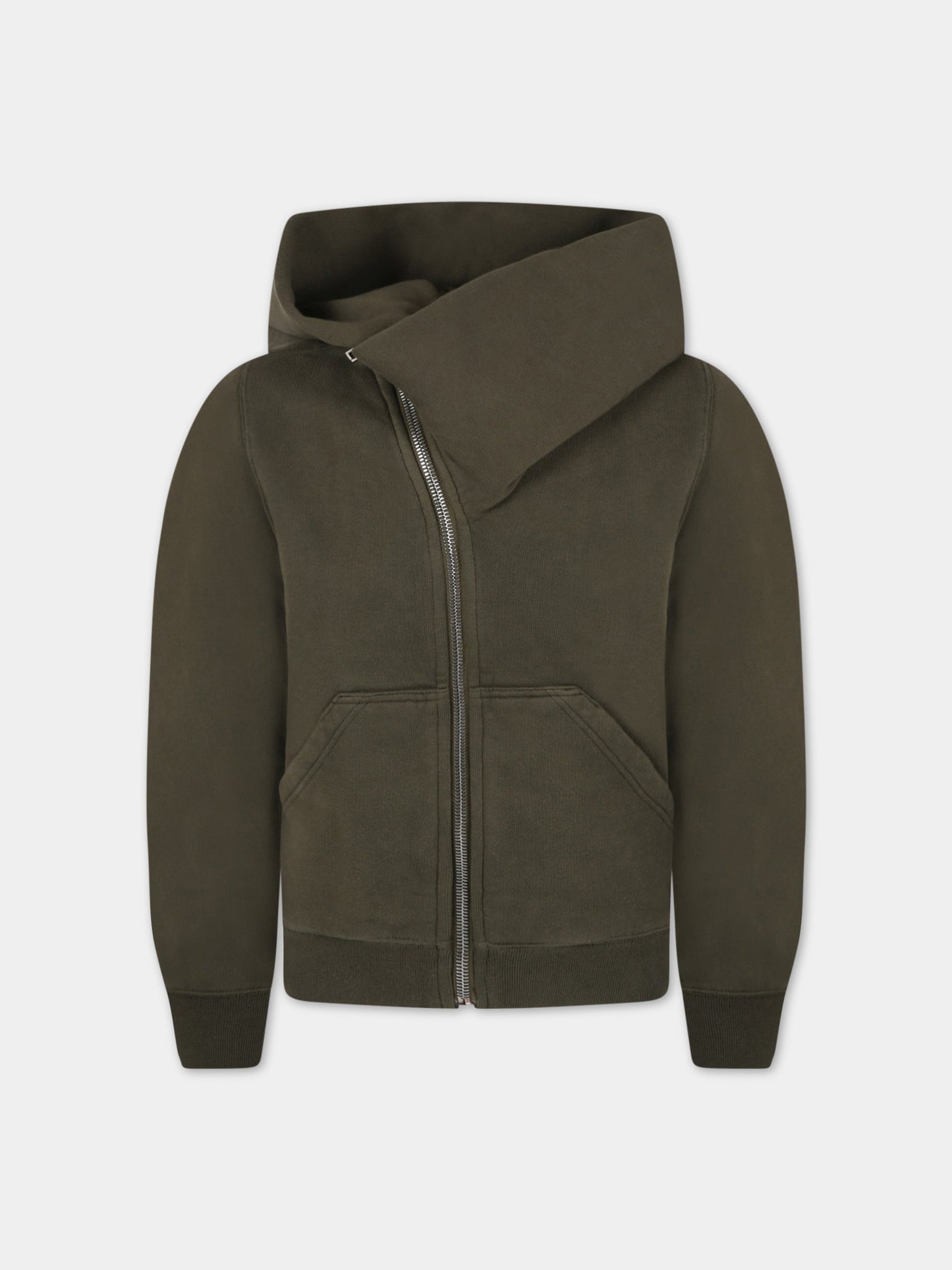 Felpa verde per bambini con chiusura asimmetrica,Rick Owens,BG02B5286 F 15