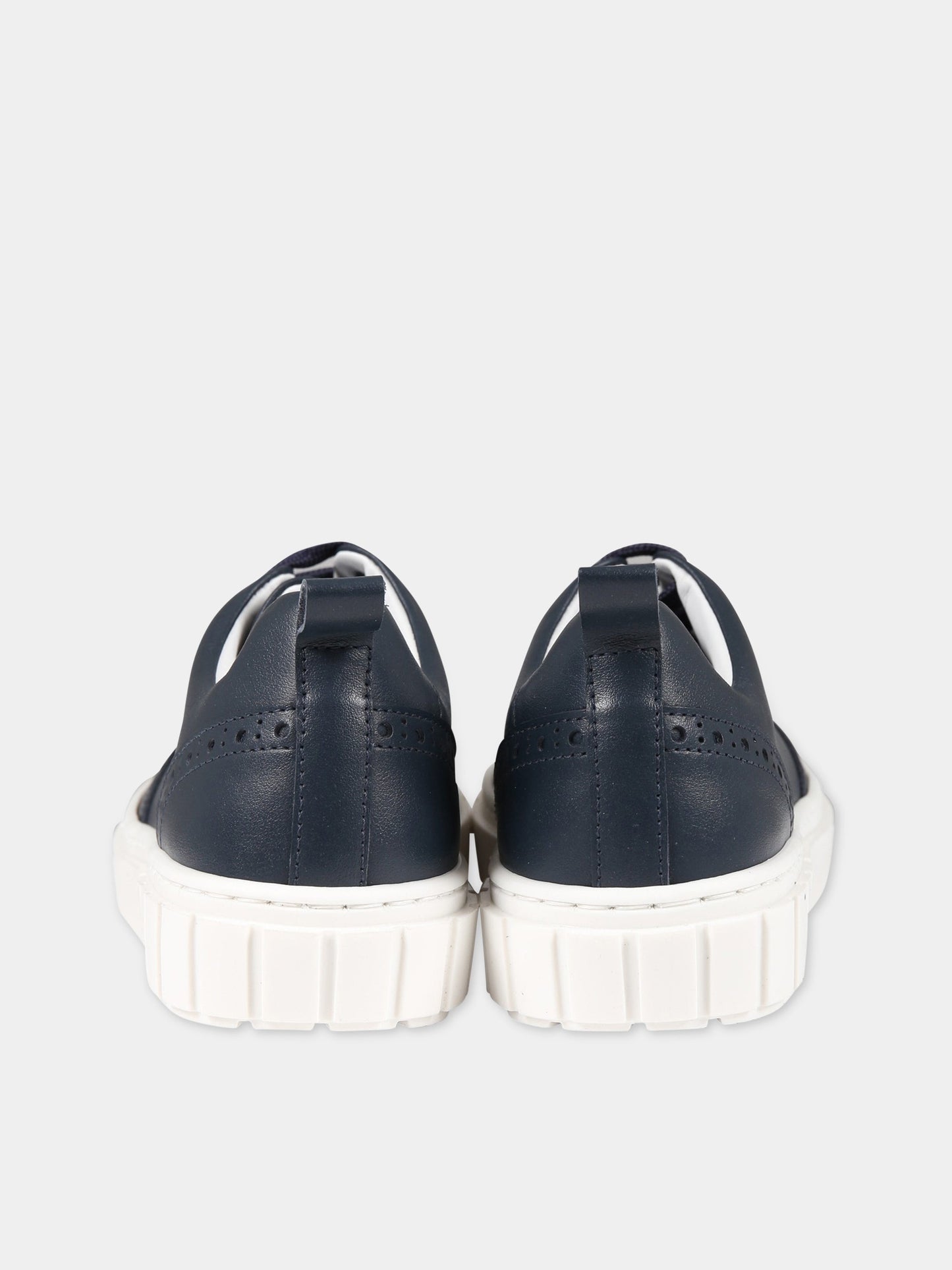 Stringate blu per bambino con logo,Armani Junior,XYX029 XOI72 00285