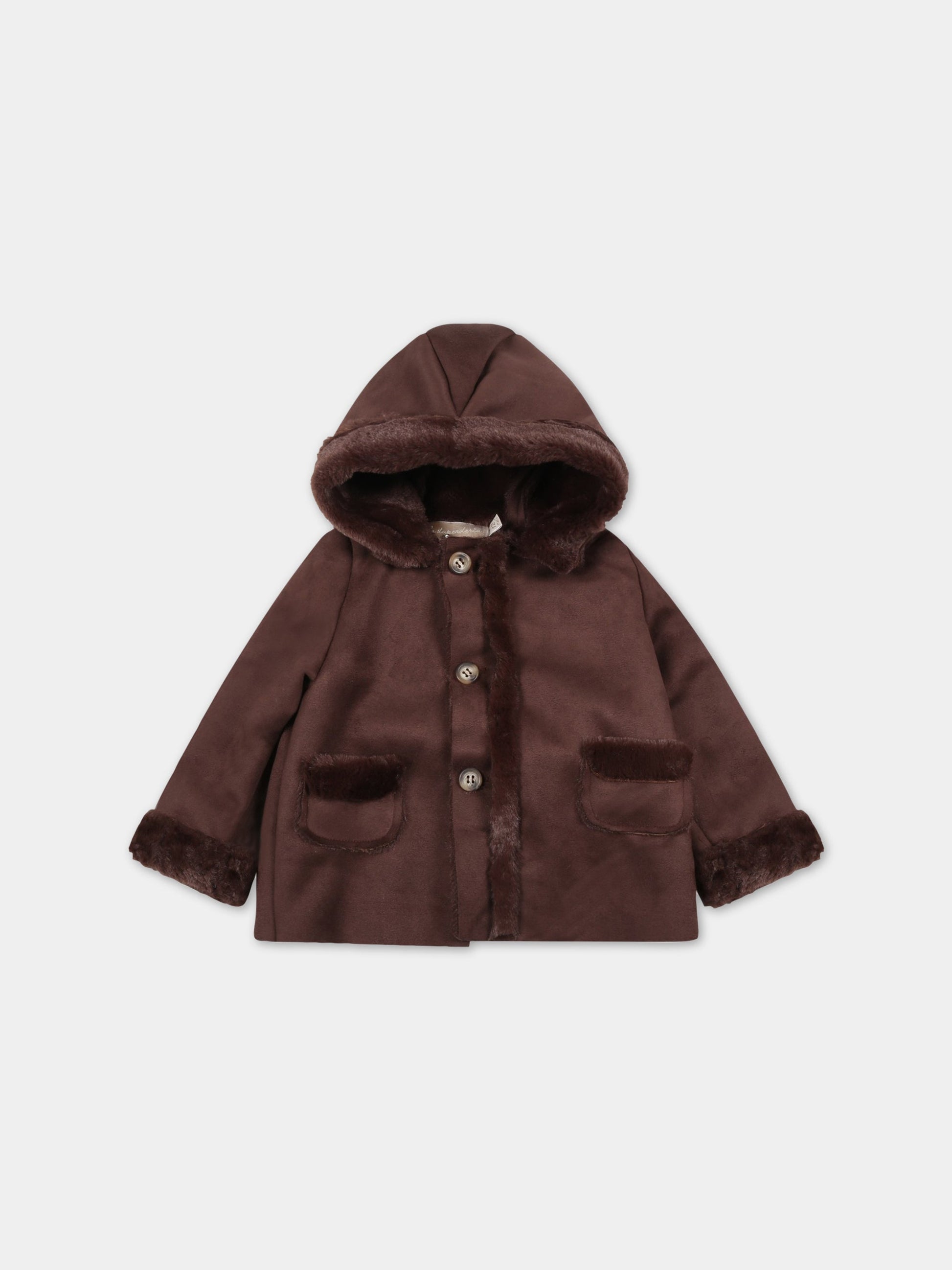 Cappotto marrone per neonato,La Stupenderia,TCGB20W11