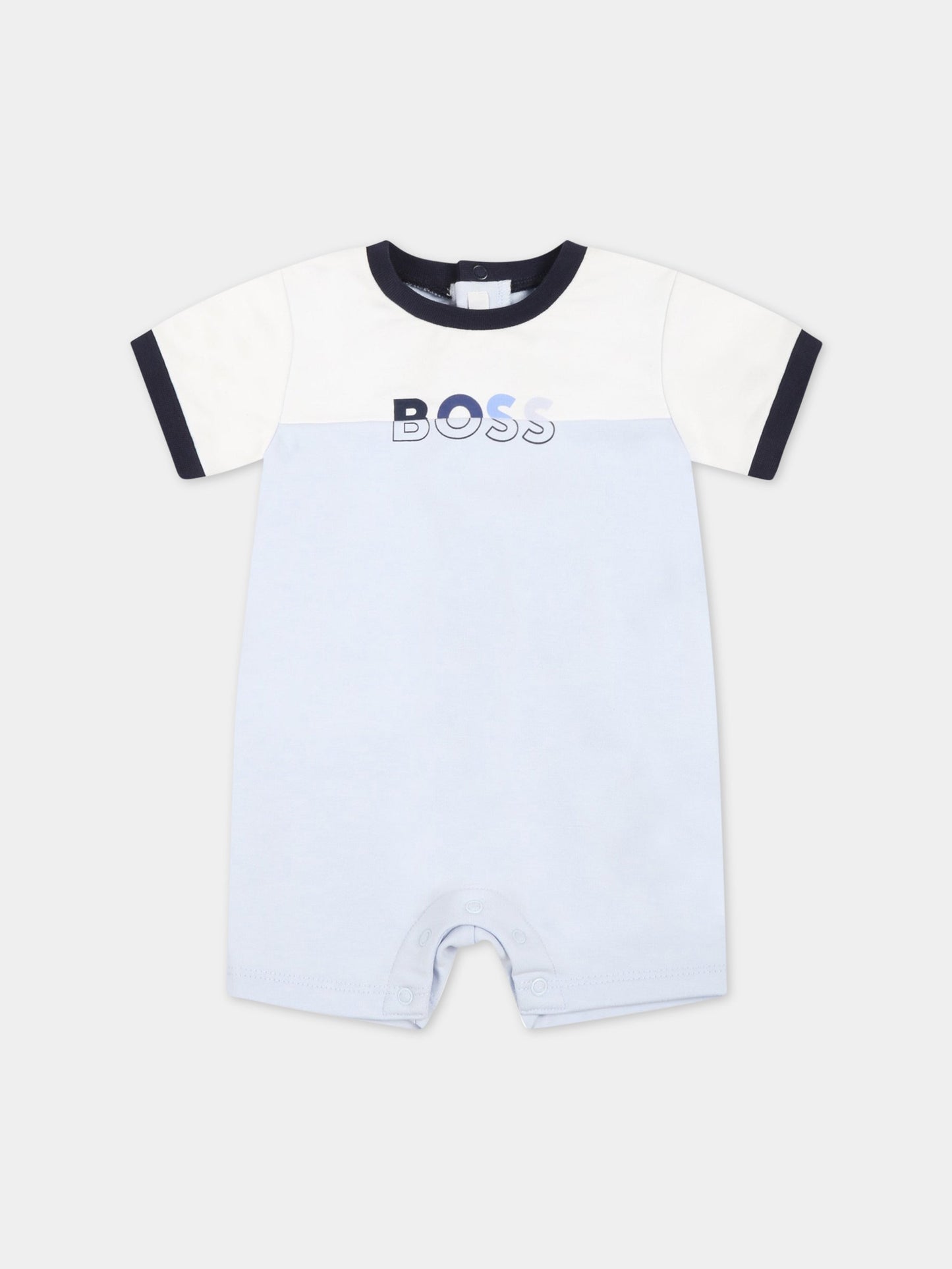 Pagliaccetto celeste per neonato con logo,Hugo Boss,J94309 771