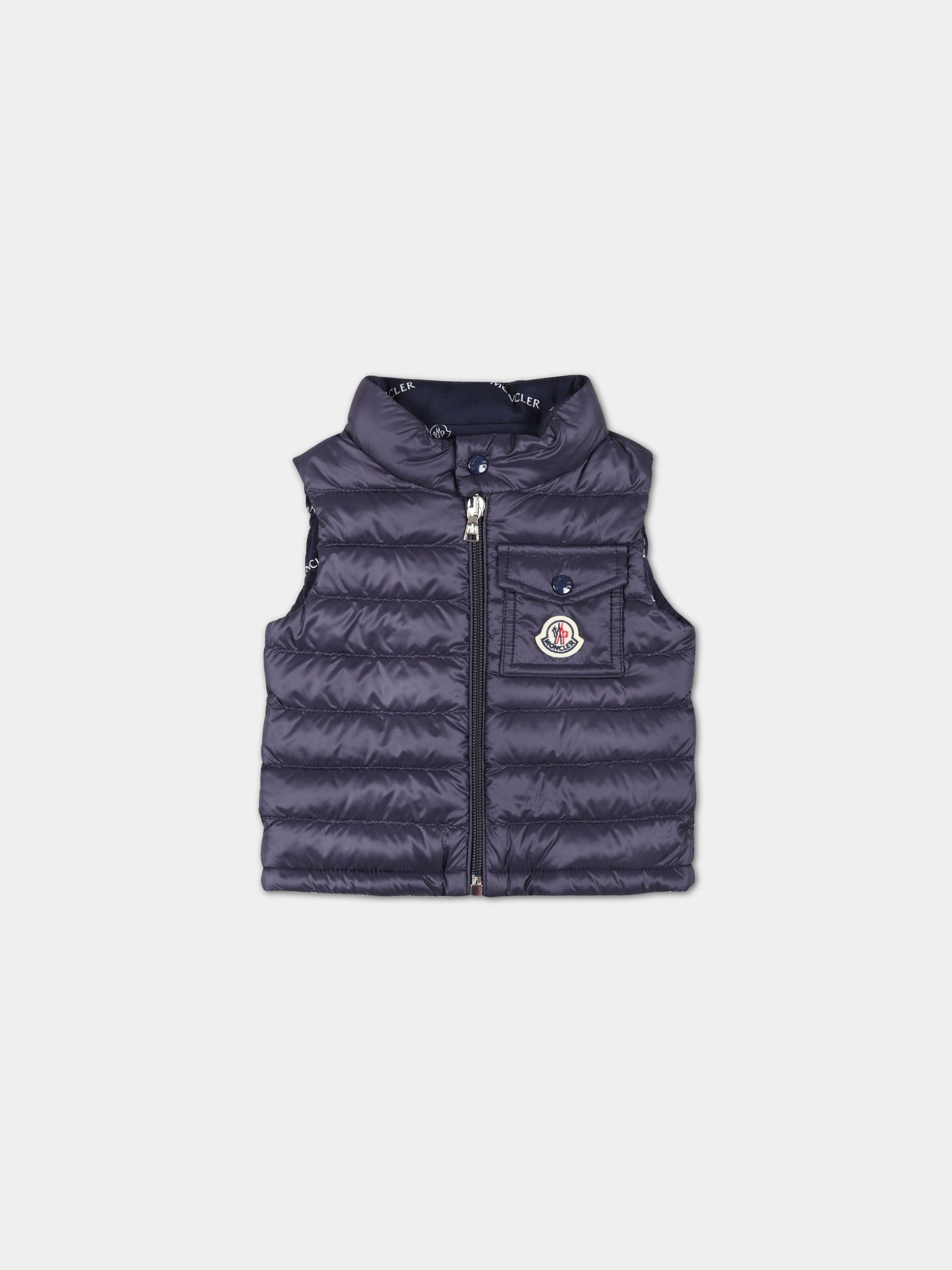 Gilet  Vard  per neonato con patch logato,Moncler Kids,951 1A00002 53048 742