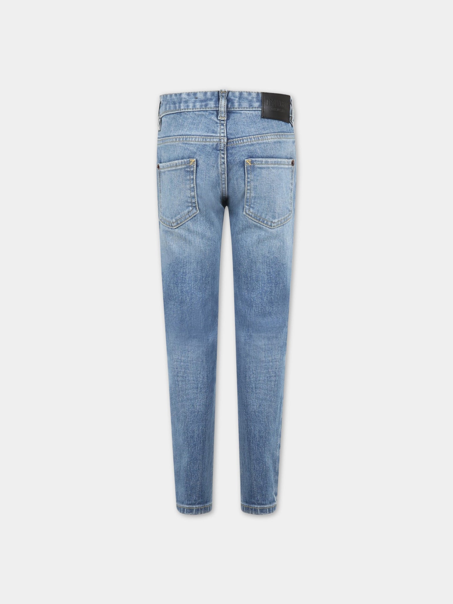 Jeans celesti per bambino con patch logato,Dsquared2,DQ03LD D0A1V DQ01