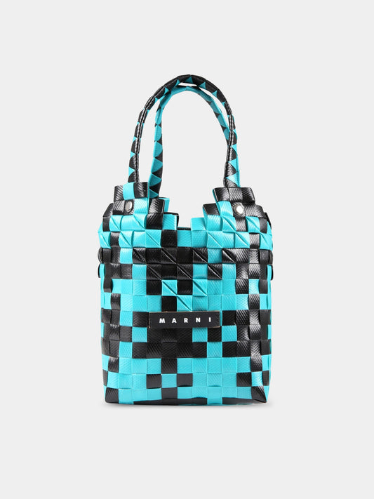 Borsa blu e nera per bambina con logo,Marni Kids,M00637 M00IW 0M840