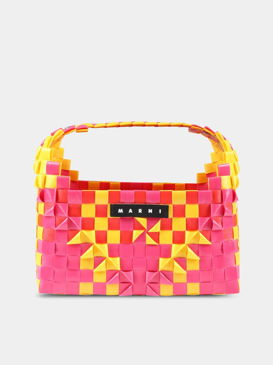 Borsa fucsia e gialla per bambina con logo,Marni Kids,M00815 M00IW 0M337