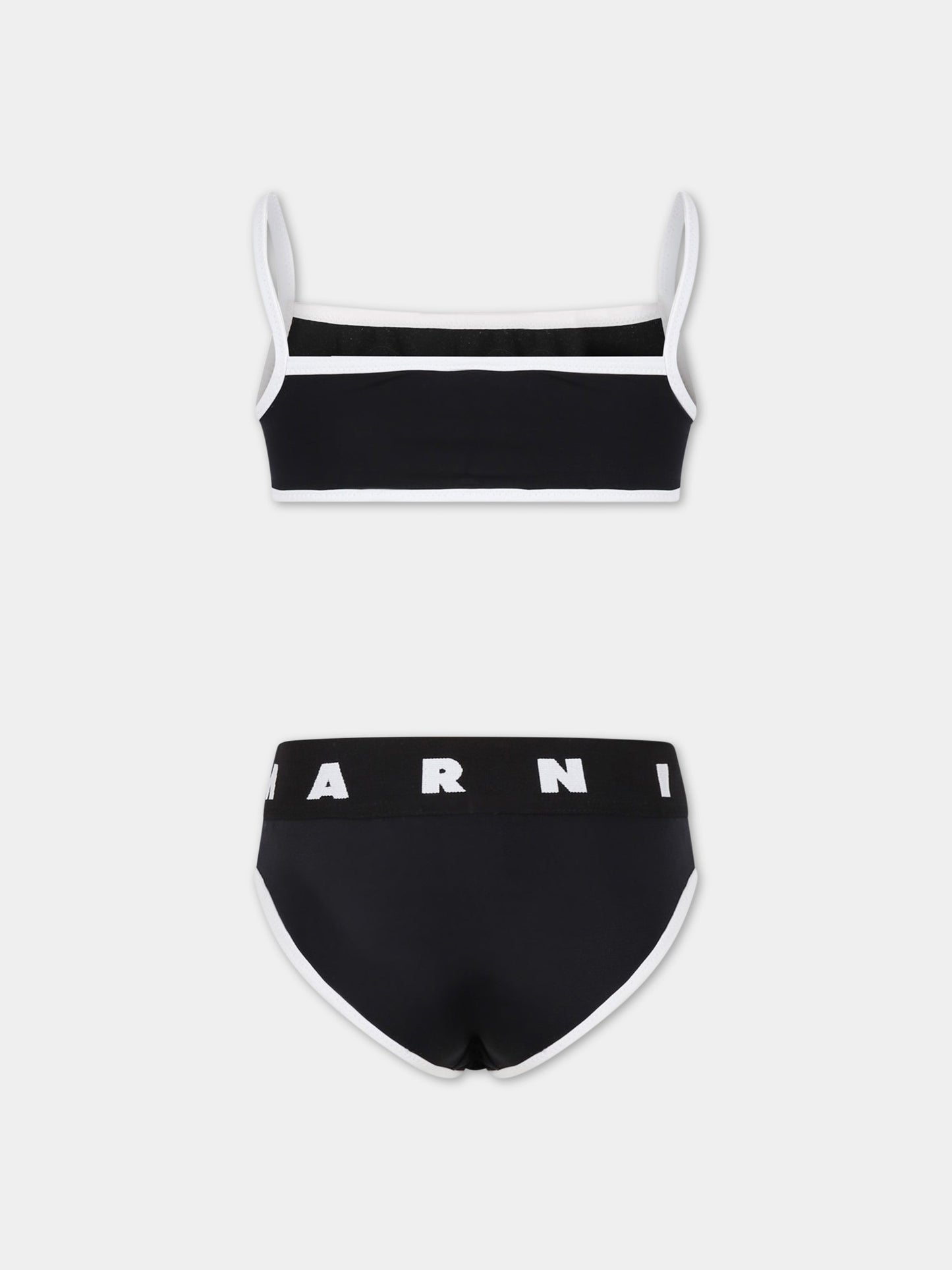 Bikini nero per bambina con logo,Marni Kids,M00735 M00M2 0M900