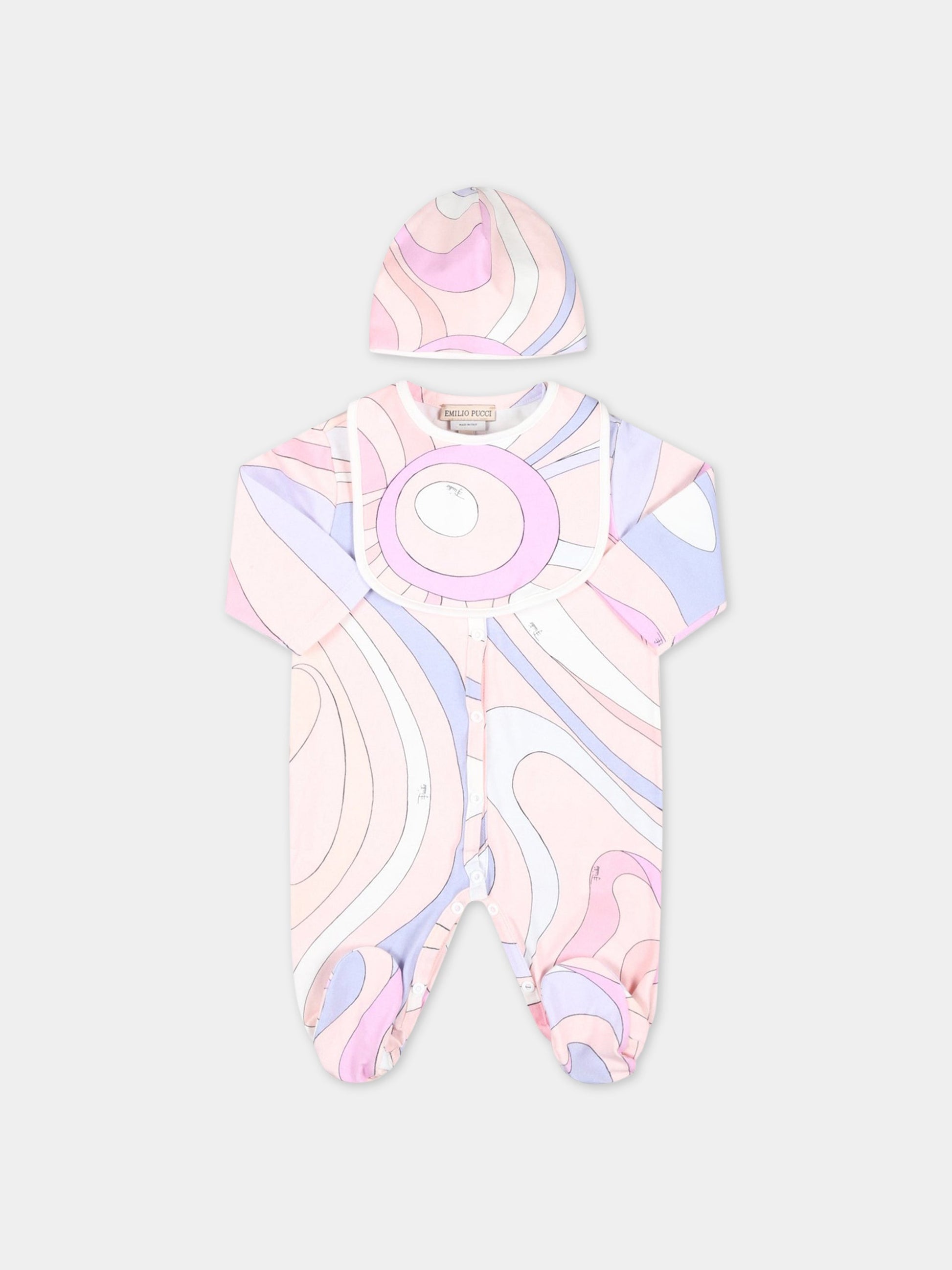 Set multicolor per neonata con logo,Emilio Pucci Junior,PSB020 J0262 500MC