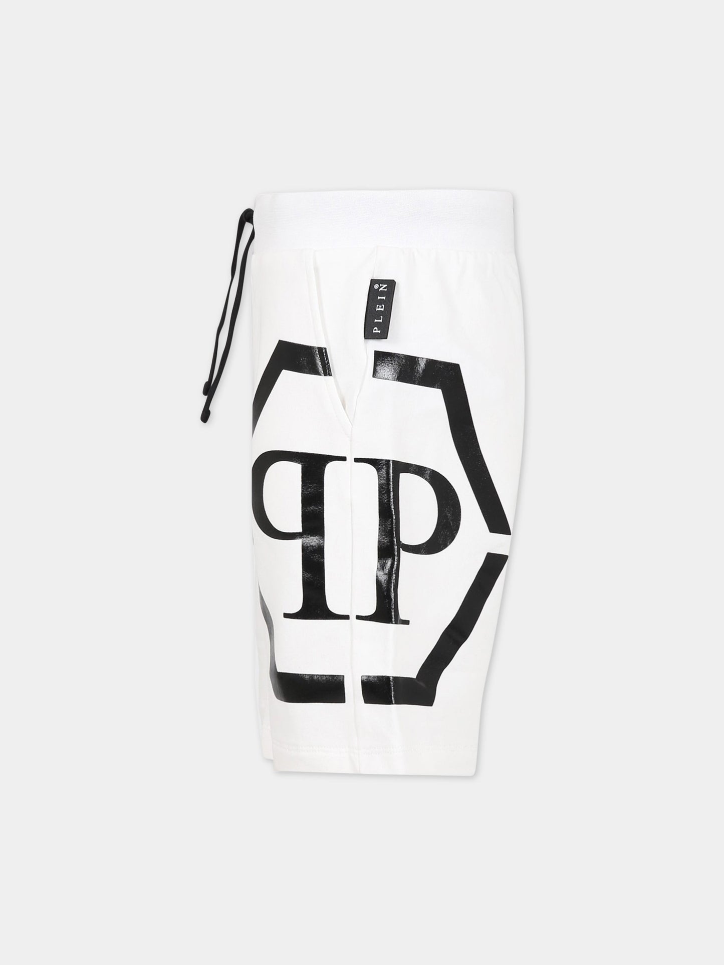 Shorts bianchi per bambino con logo,Philipp Plein Junior,2OQ003 LDA12 10101