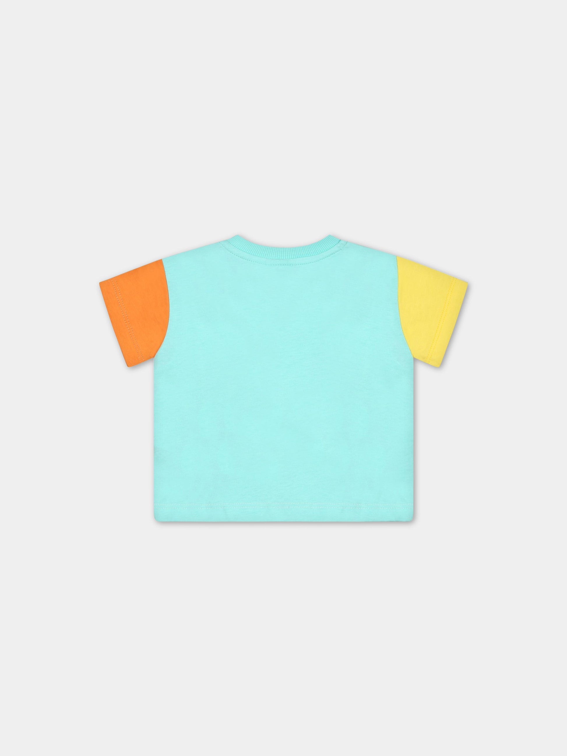 T-shirt multicolorper neonato con stampa e logo,Gcds Kids,GPM002 LAA33 54539