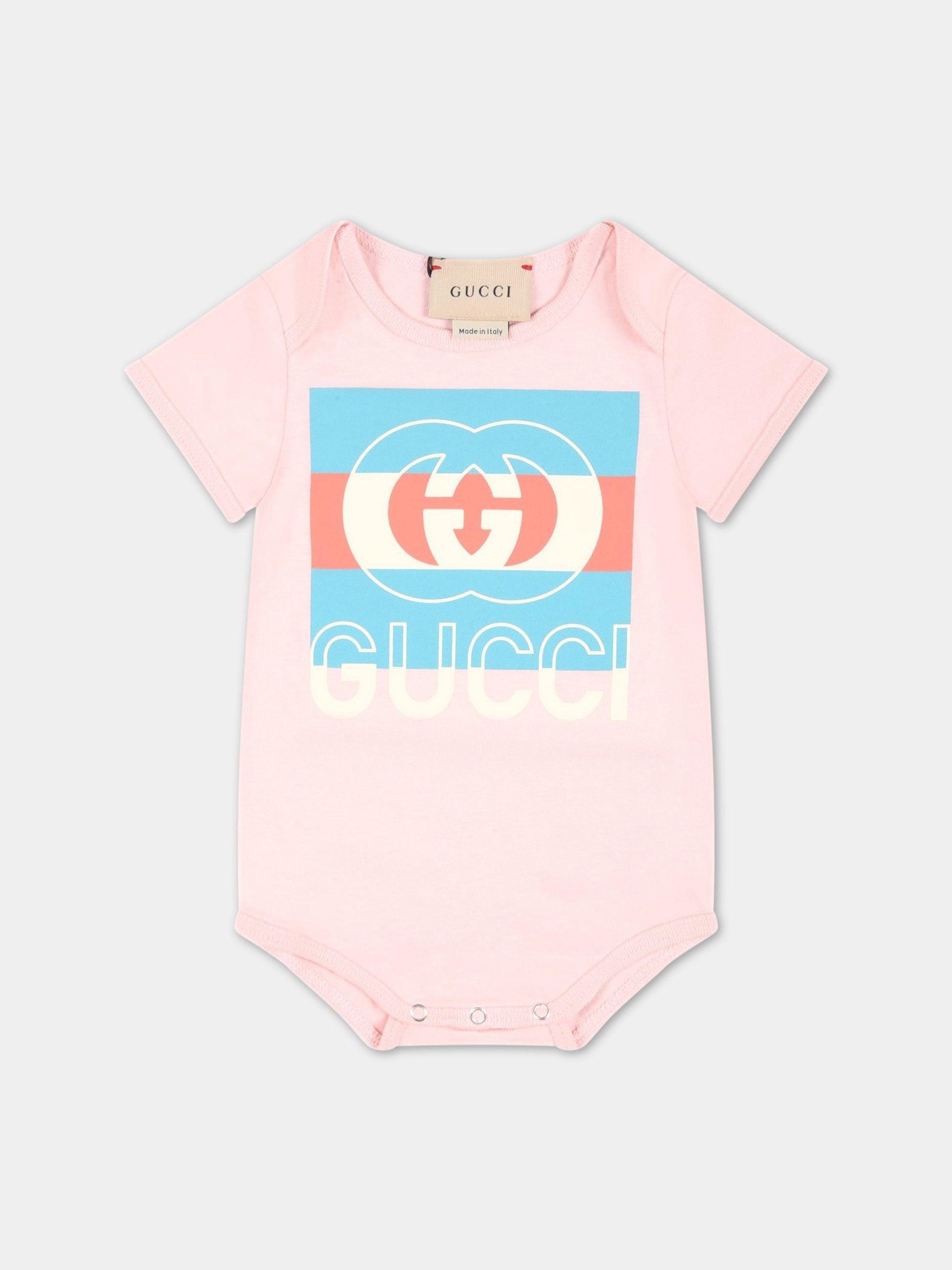 Set rosa per neonata con logo GG,Gucci Kids,516326 XJE31 5967