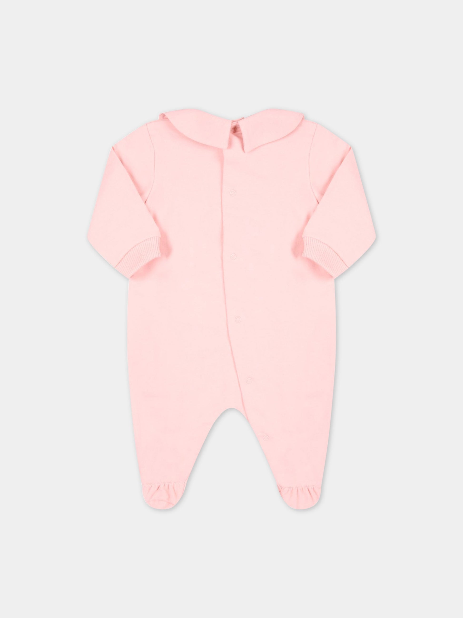 Tutina rosa per neonata con Teddy Bear e logo nero,Moschino Kids,MTY037 LDA00 50209