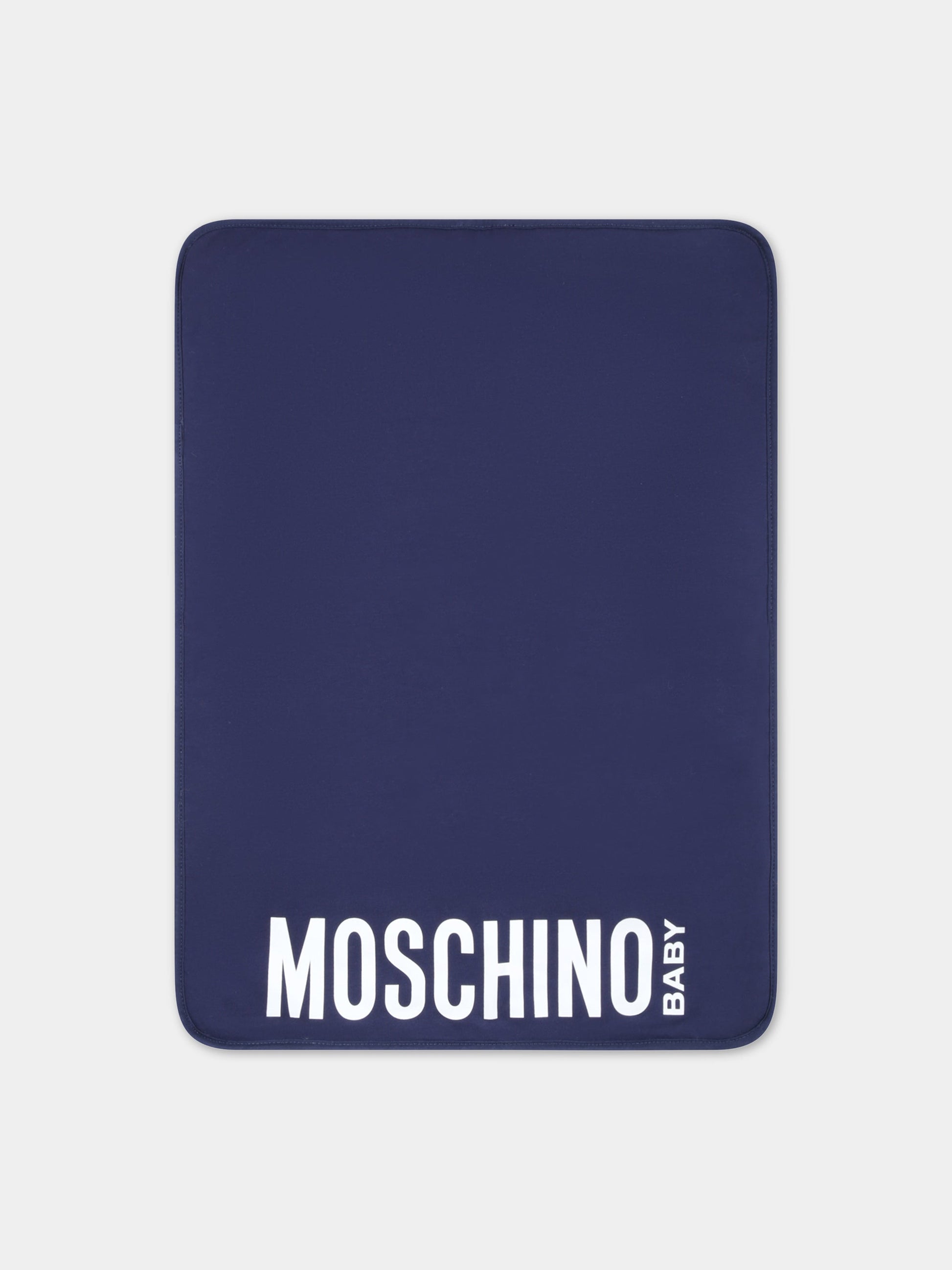 Borsa-mamma blu per neonato con Teddy Bear,Moschino Kids,MRX03A LDA25 40016