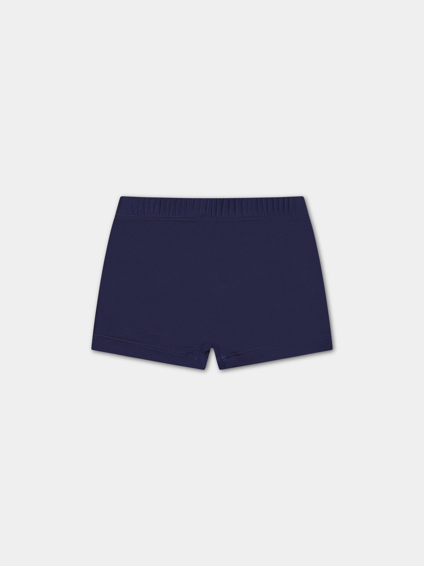 Boxer-mare blu per neonato con Teddy bear e logo,Moschino Kids,MSL006 LKA00 40016