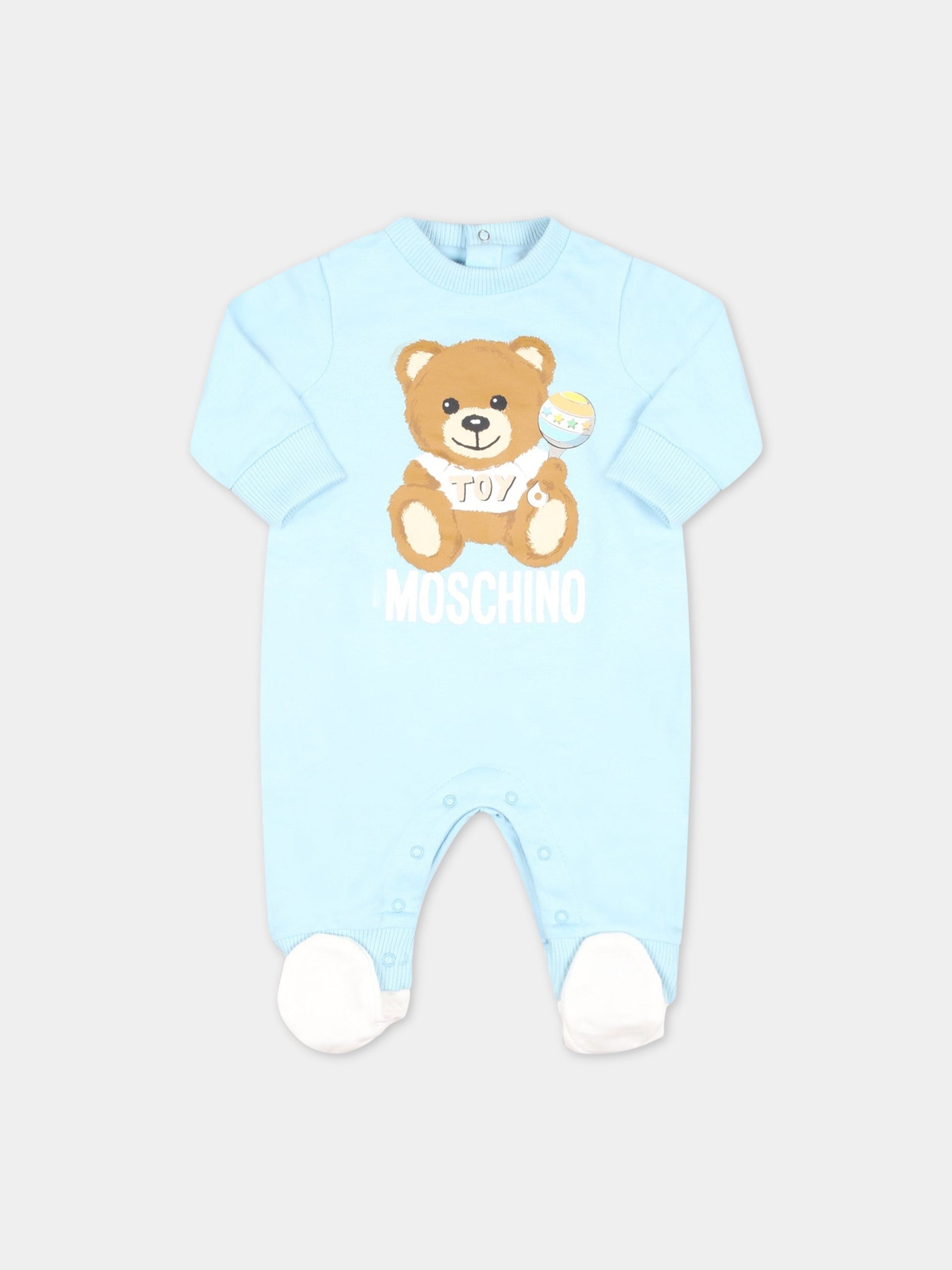 Tutina celeste per neonato con Teddy Bear,Moschino Kids,MNY03X LCA19 40304