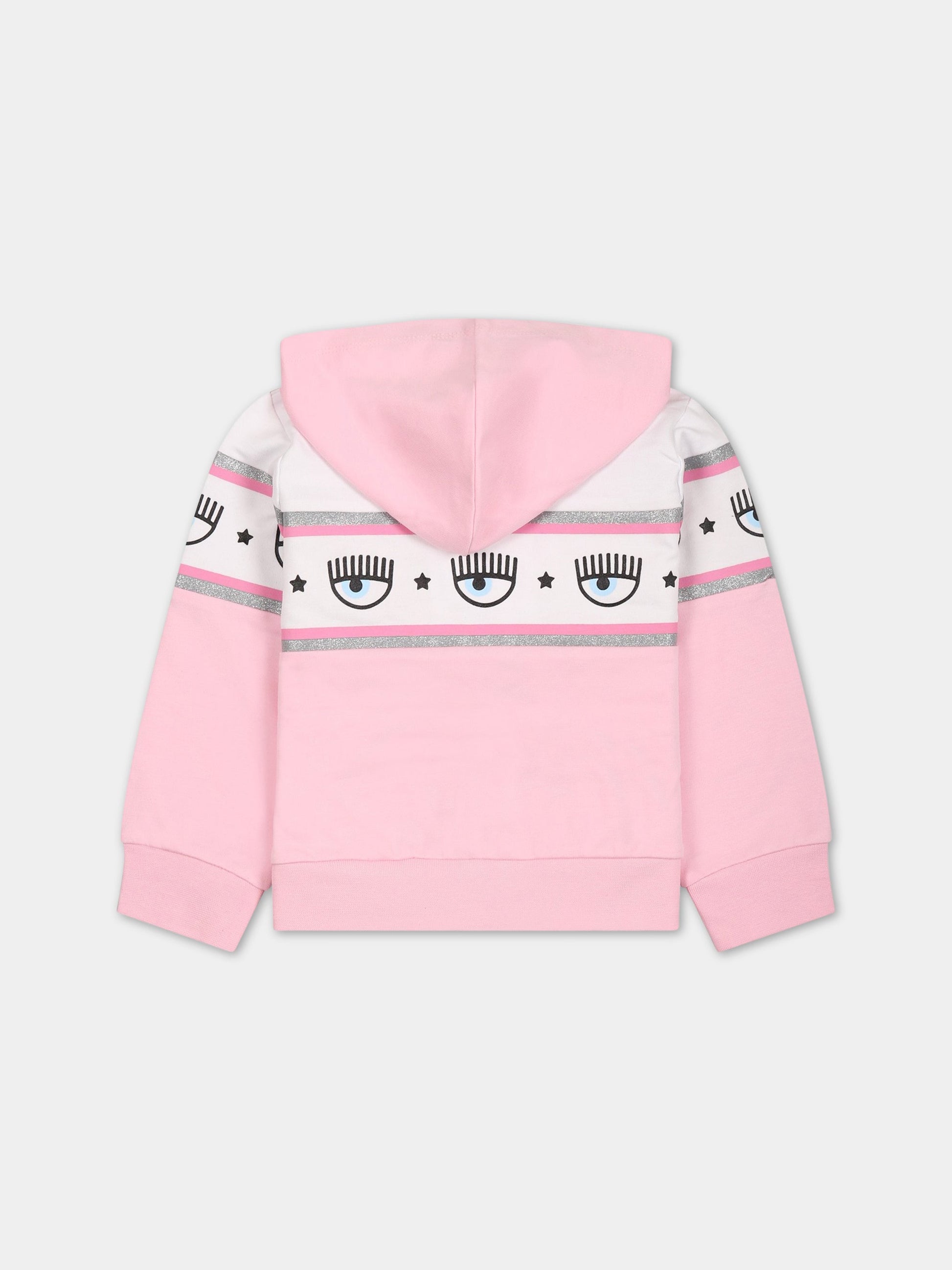 Felpa rosa per neonata con iconici occhiolini,Chiara Ferragni Collection,53A800 1040 0090