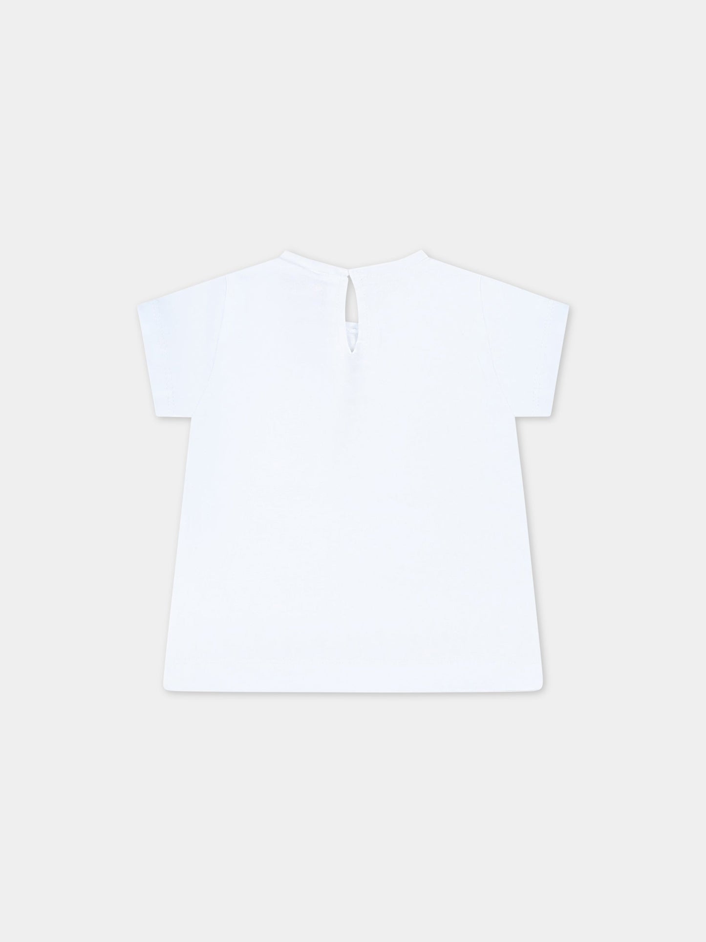 T-shirt bianca per neonata con occhiolino,Chiara Ferragni Collection,53A607 1205 0099