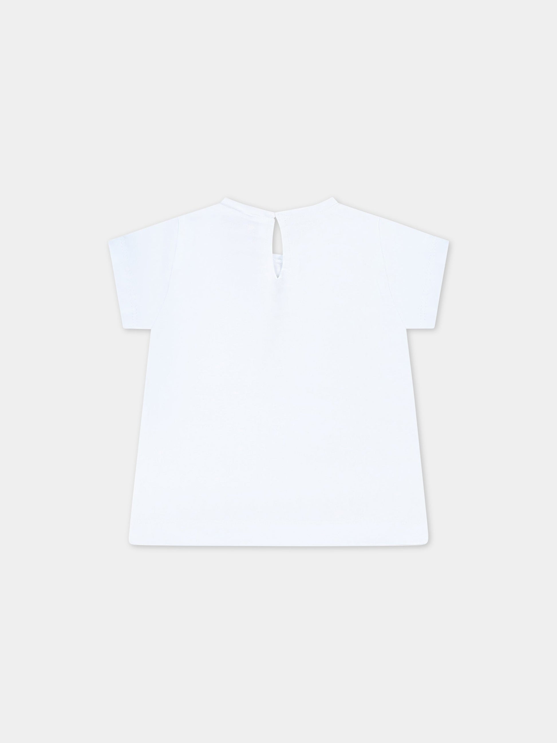 T-shirt bianca per neonata con occhiolino,Chiara Ferragni Collection,53A607 1205 0099