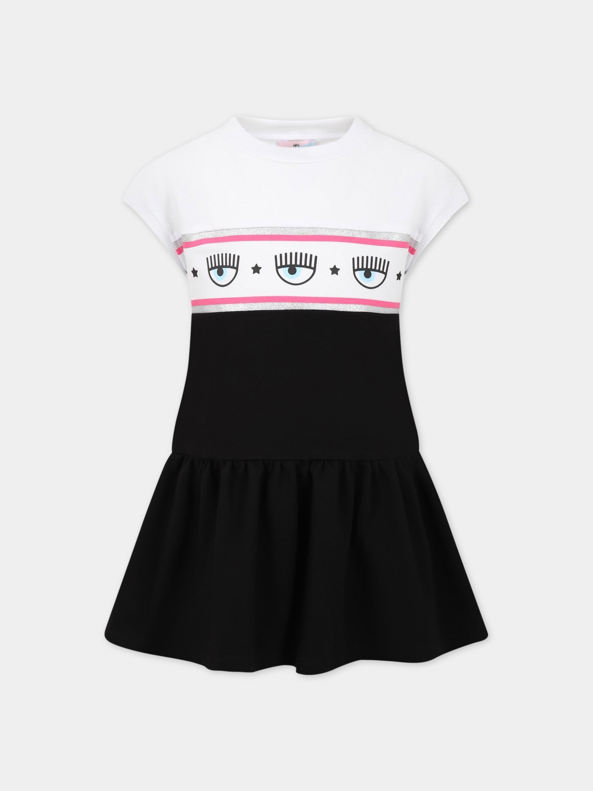 Vestito nero per bambina con iconici eyes flirting,Chiara Ferragni Collection,51A900 1250 0050