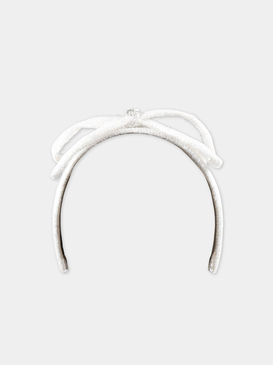 Cerchietto avorio per bambina con paillettes,Monnalisa,79A005 1950 0001