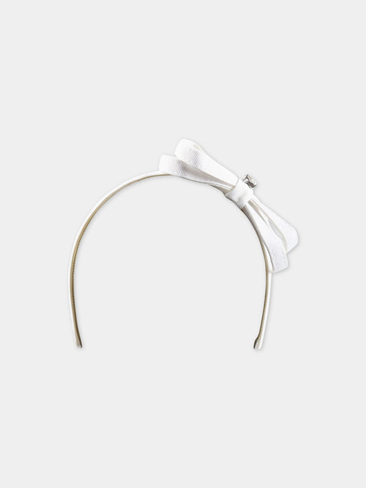 Cerchietto bianco per bambina con cuore,Monnalisa,17A000 1094 0099