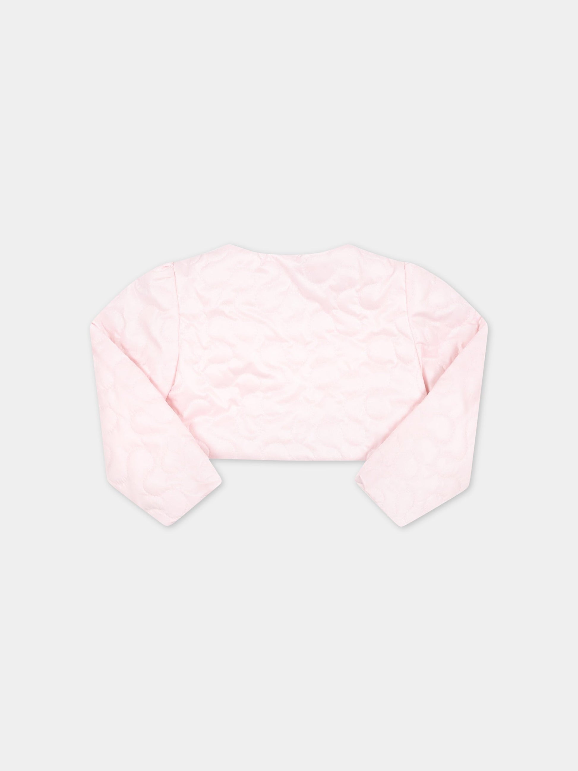 Piumino rosa per neonata con patch logato,Monnalisa,73A101 1408 0091
