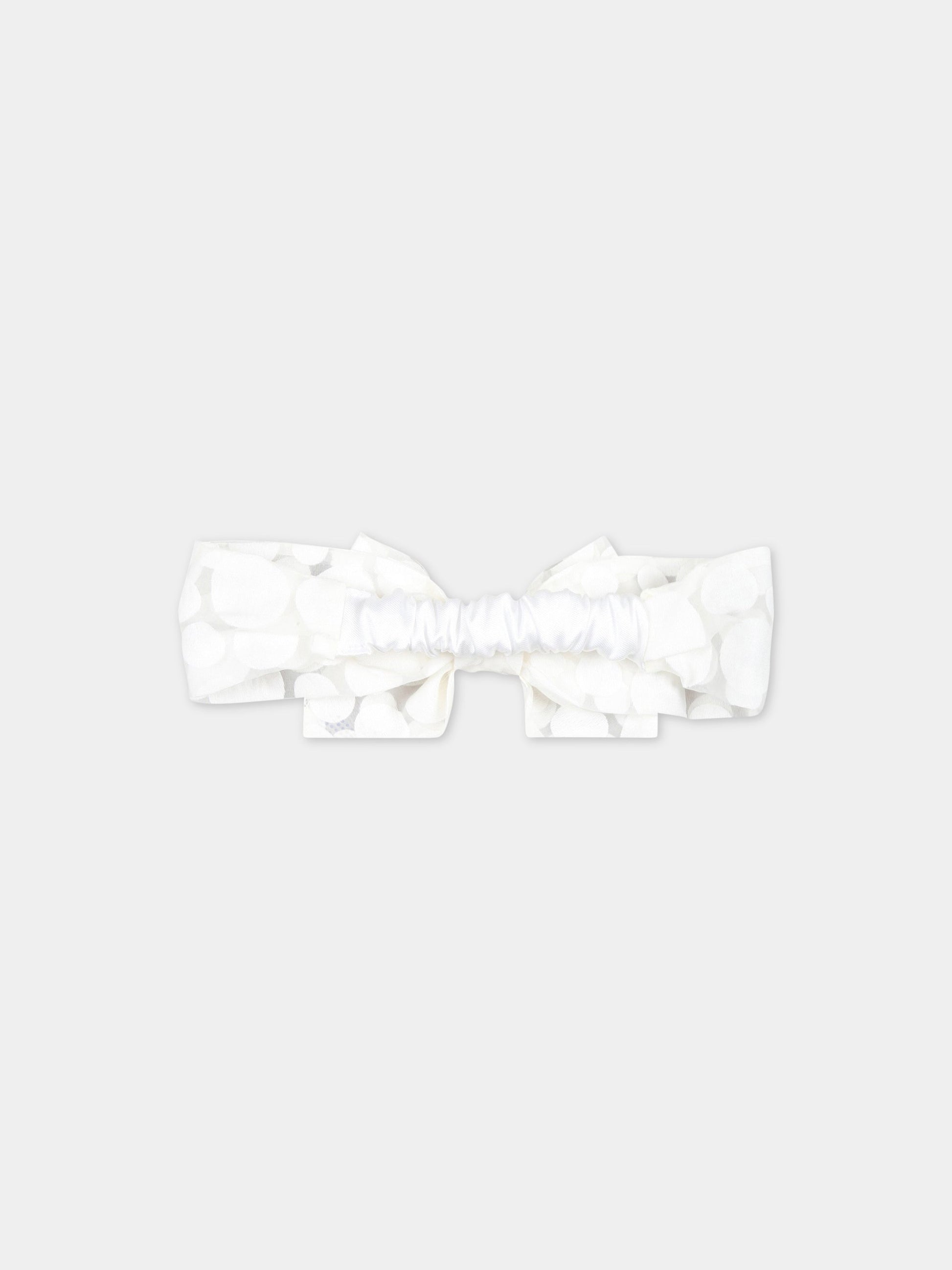 Fascia bianca per capelli per bambina con logo,Monnalisa,73A004 1120 0001