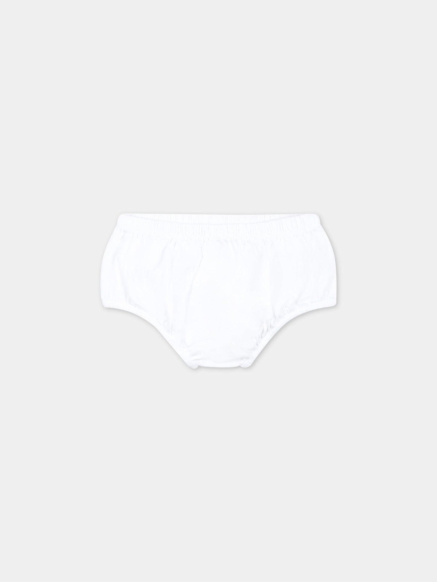 Vestito bianco per neonata con logo dorato,Balmain Kids,BS1000 Z0001 100OR