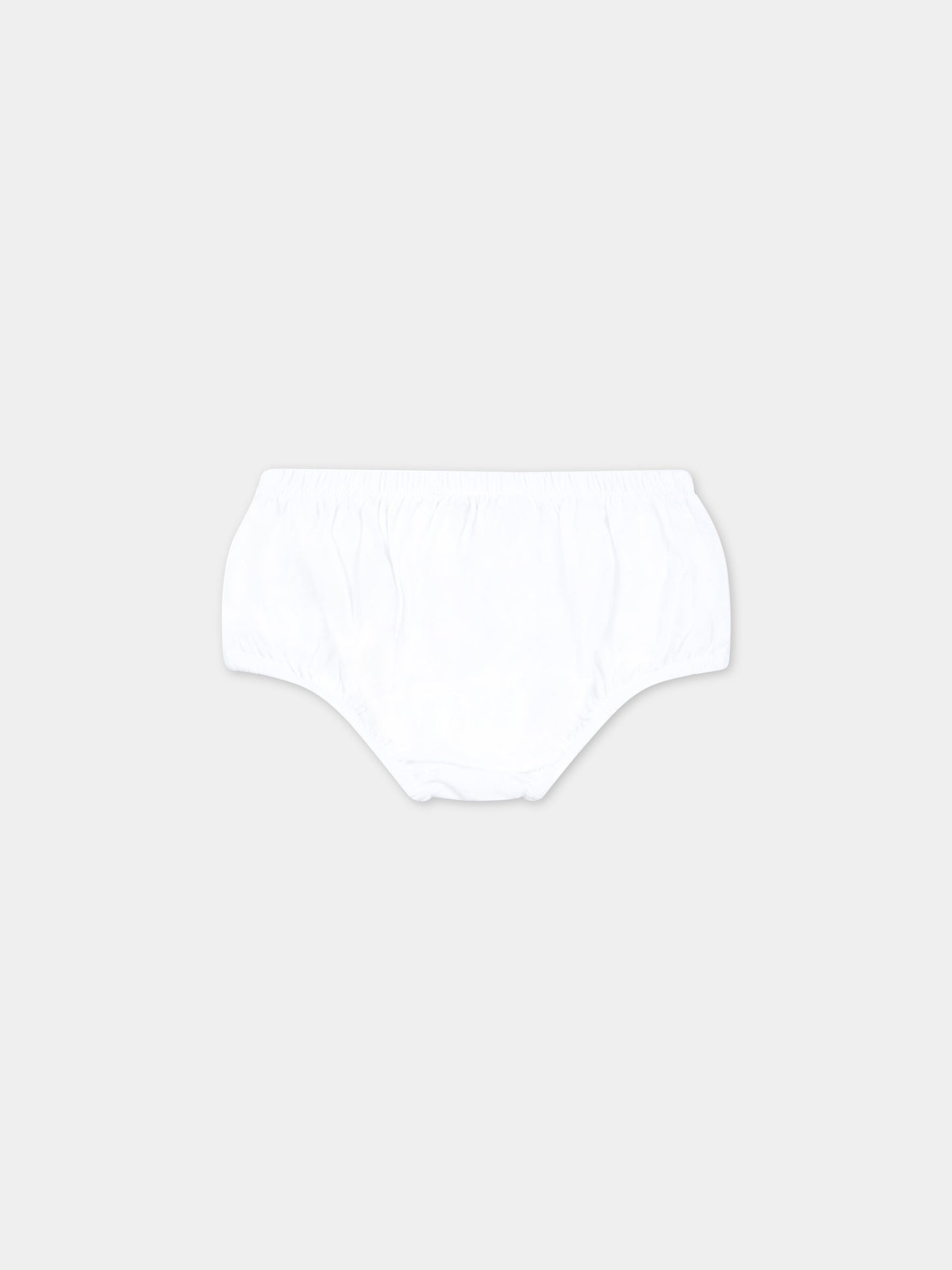 Vestito bianco per neonata con logo dorato,Balmain Kids,BS1000 Z0001 100OR