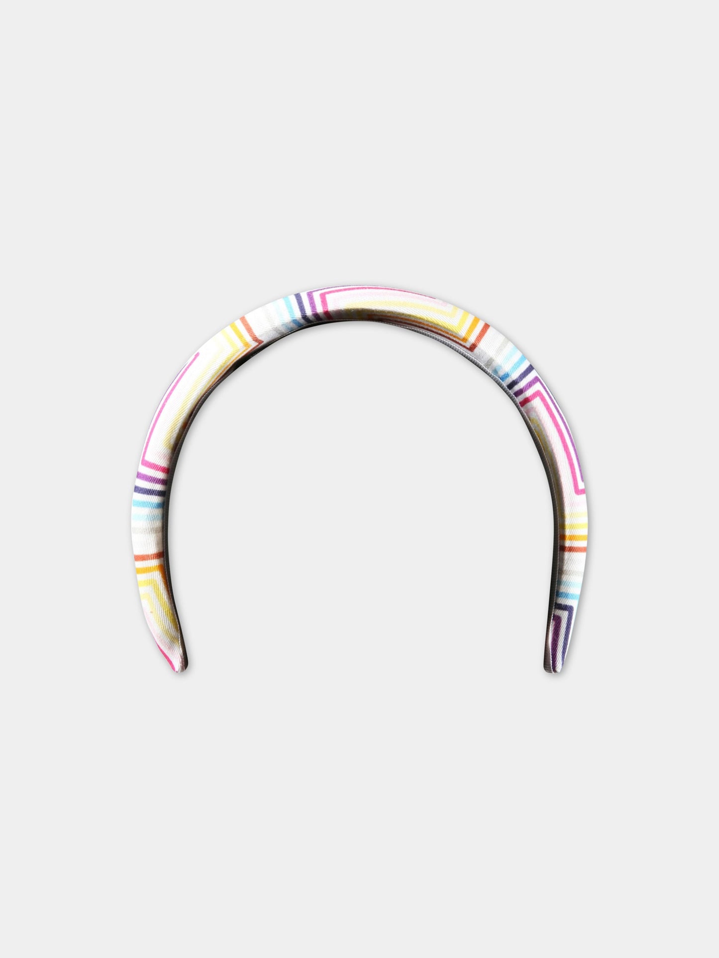Cerchietto bianco per bambina con motivo a chevron,Missoni,MS0A34 G0101 100MC