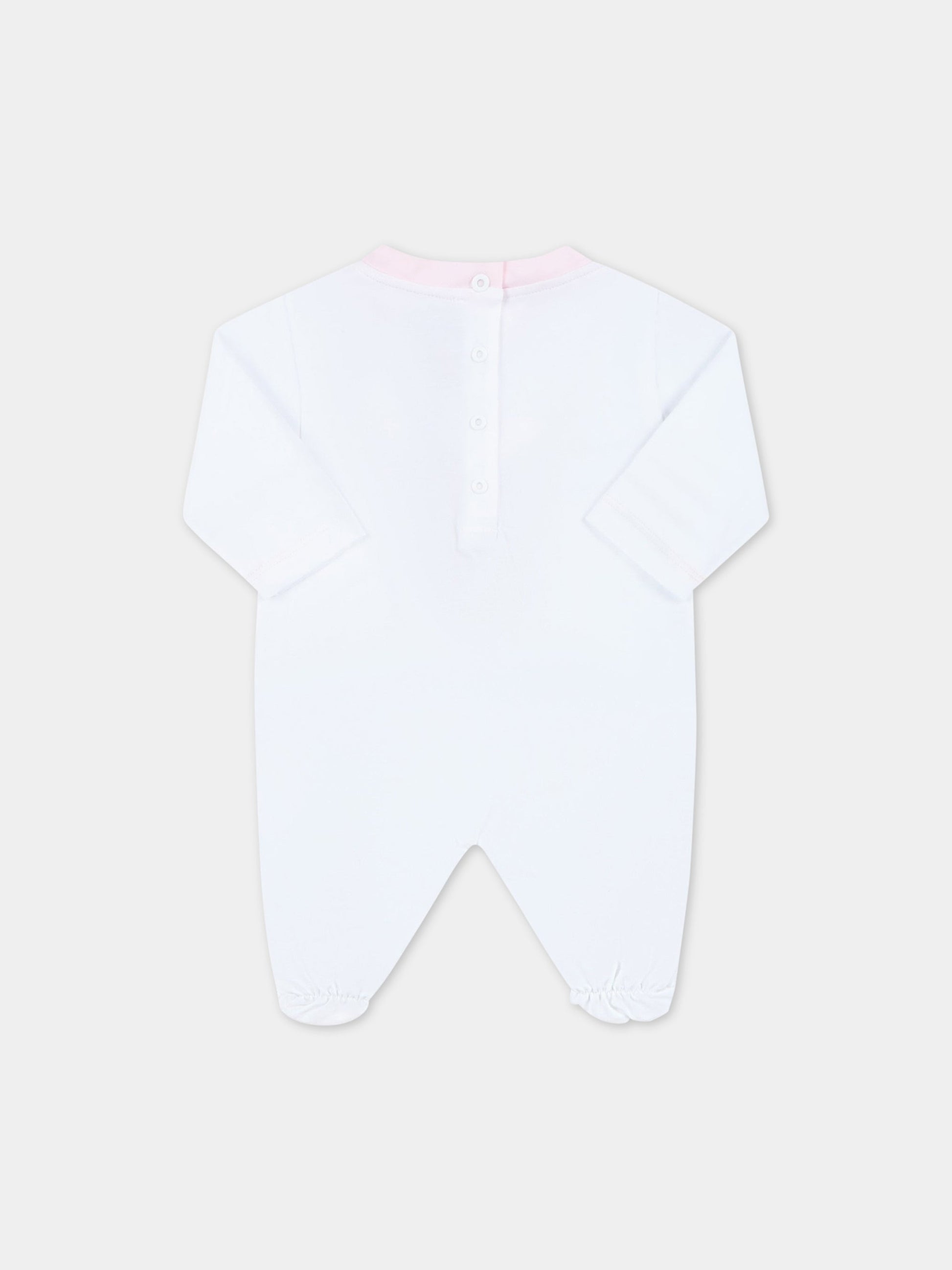 Set bianco per neonata con logo rosa,Missoni,MSB019 J0177 100RS